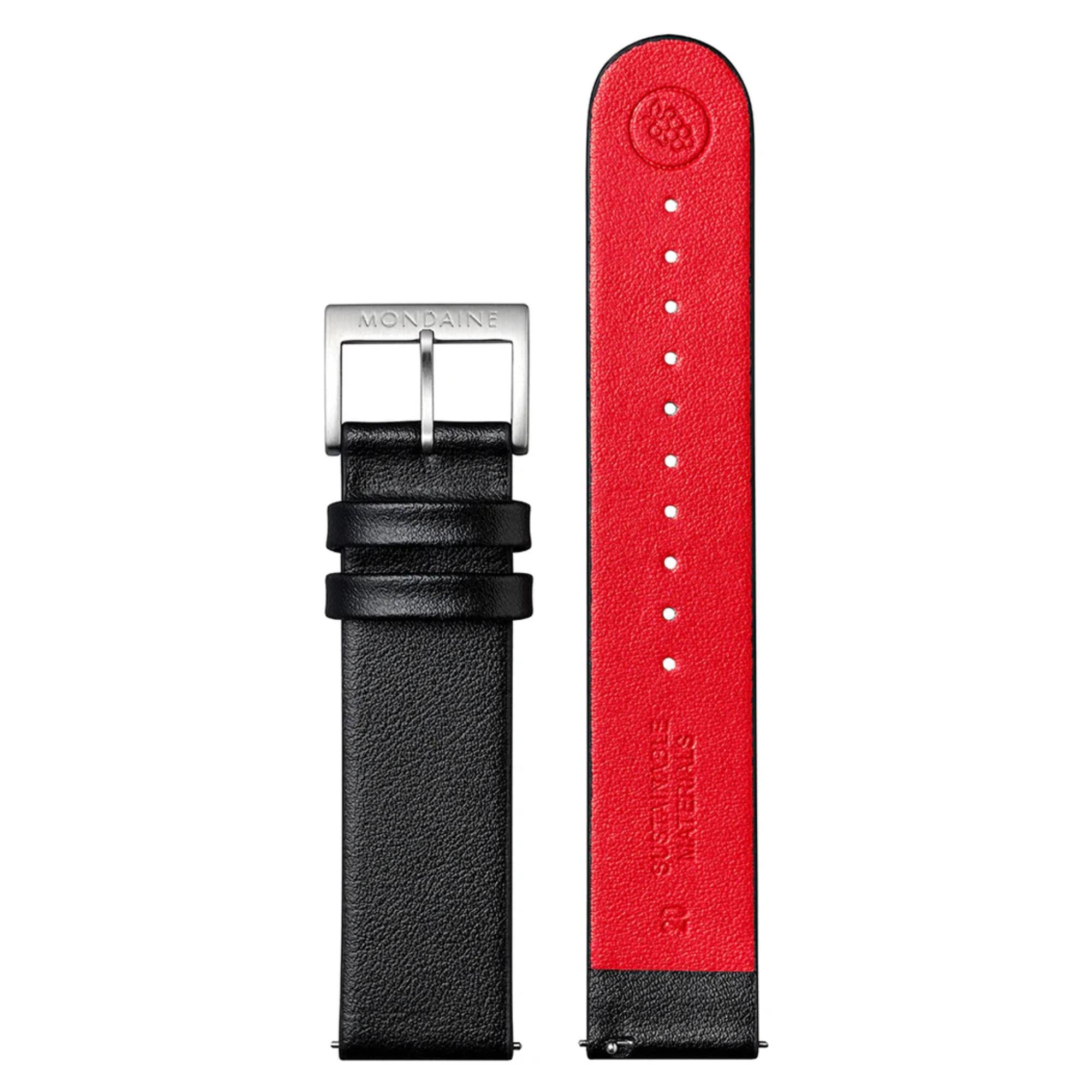 Mondaine Black Genuine Grape Leather Watch Strap FG3120.21Q.1