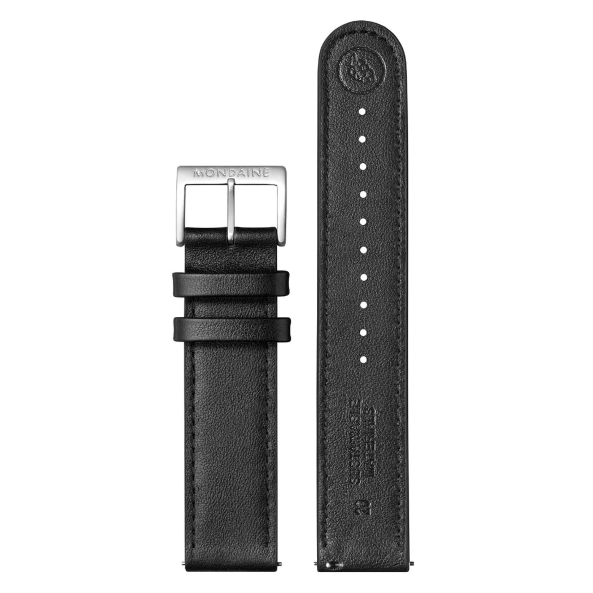 Mondaine Stop2Go Black Vegan Leather Watch Strap FG25320.20Q.1