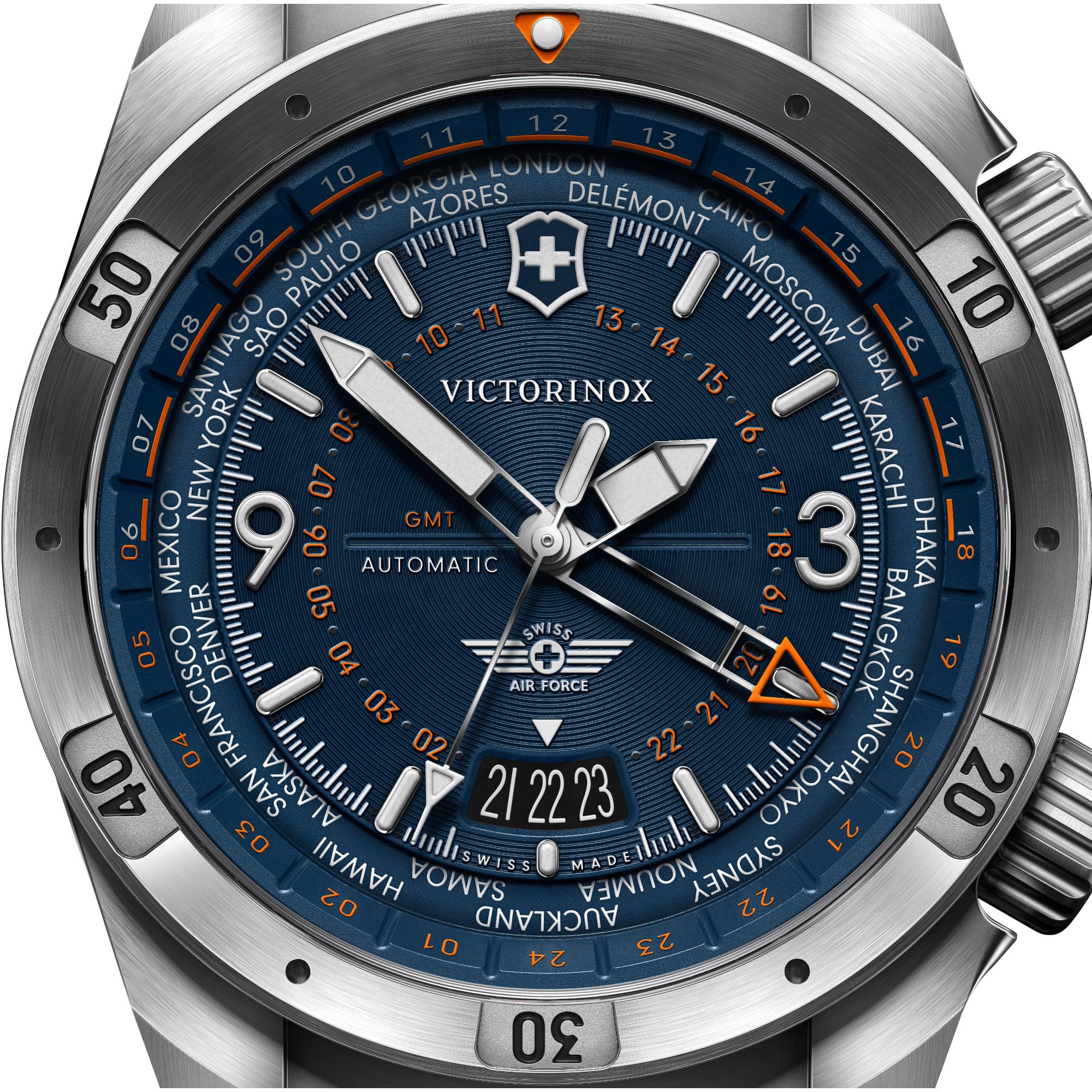 Victorinox Air Pro Automatic GMT Blue Dial Rubber Strap Men's Watch 242003