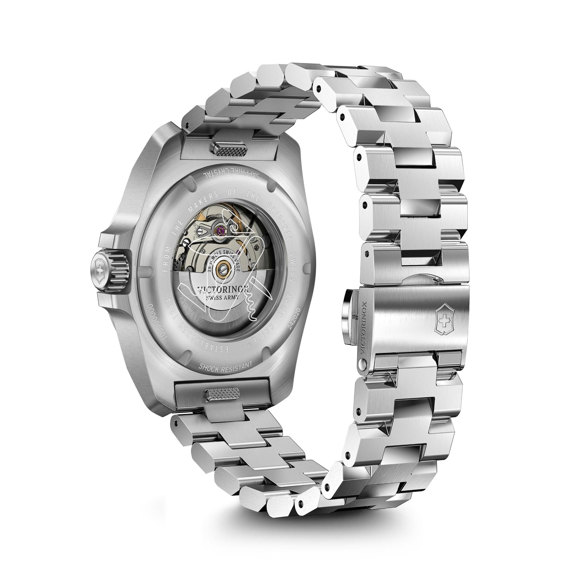 Victorinox I.N.O.X. Automatic Blue Dial Steel Strap Men's Watch 242020