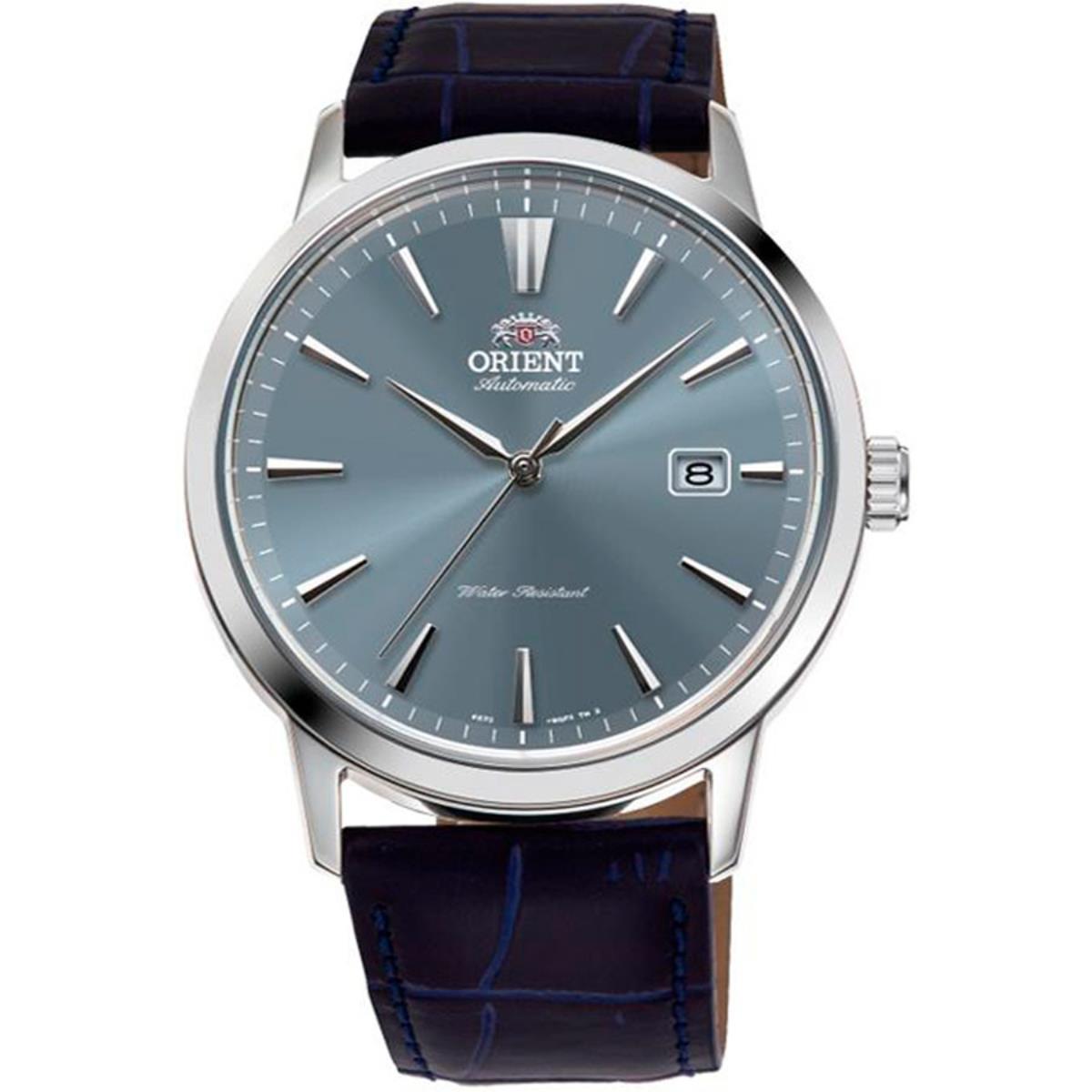 Orient Bambino Classic Vintage Style Automatic Blue Dial Leather Strap Men's Dress Watch RA-AC0F14L30B