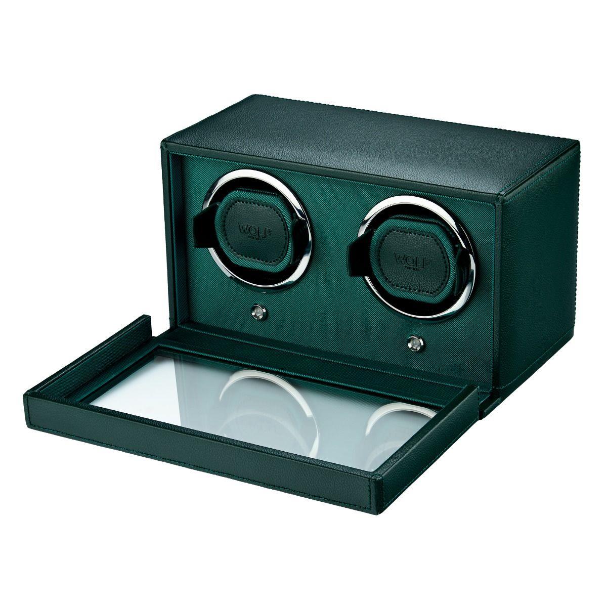 WOLF Cub Double Green Watch Winder with Cover 461241