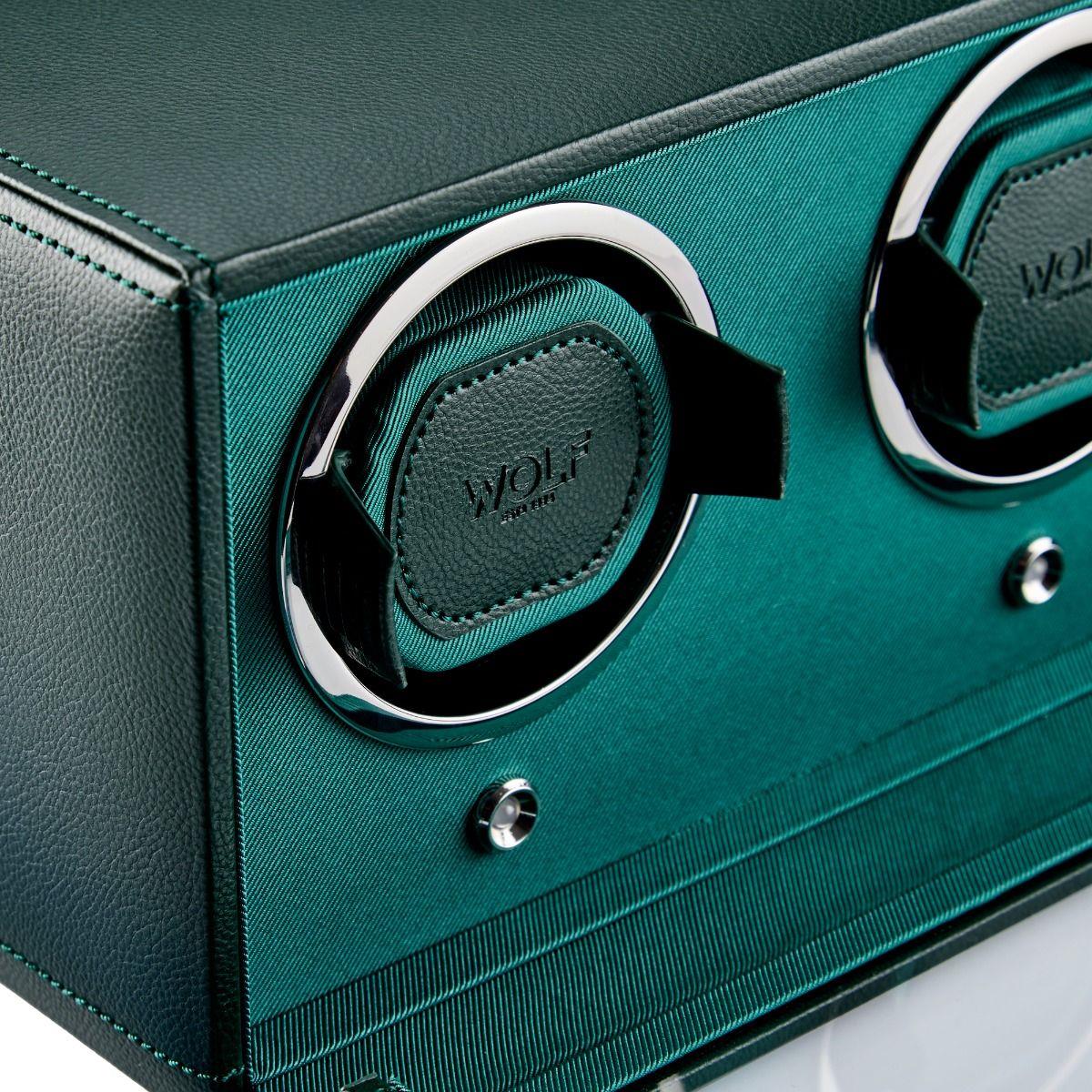 WOLF Cub Double Green Watch Winder with Cover 461241