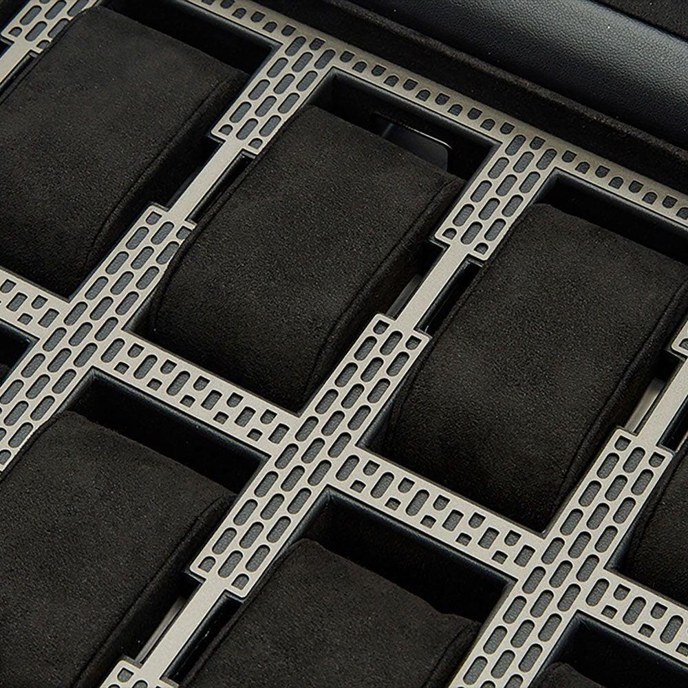 WOLF Axis 10 Piece Powder Coat Watch Box with Drawer 488203