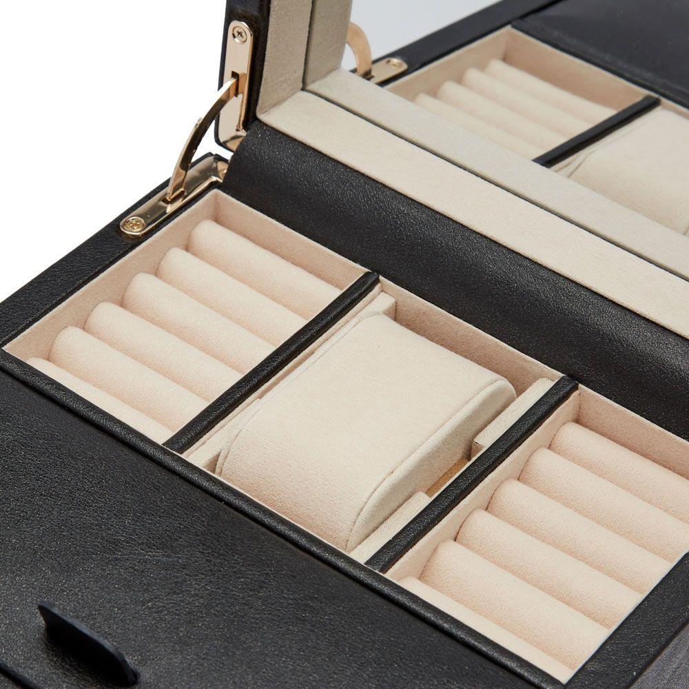 WOLF Palermo Single Black Anthracite Watch Winder with Jewellery Storage 213702