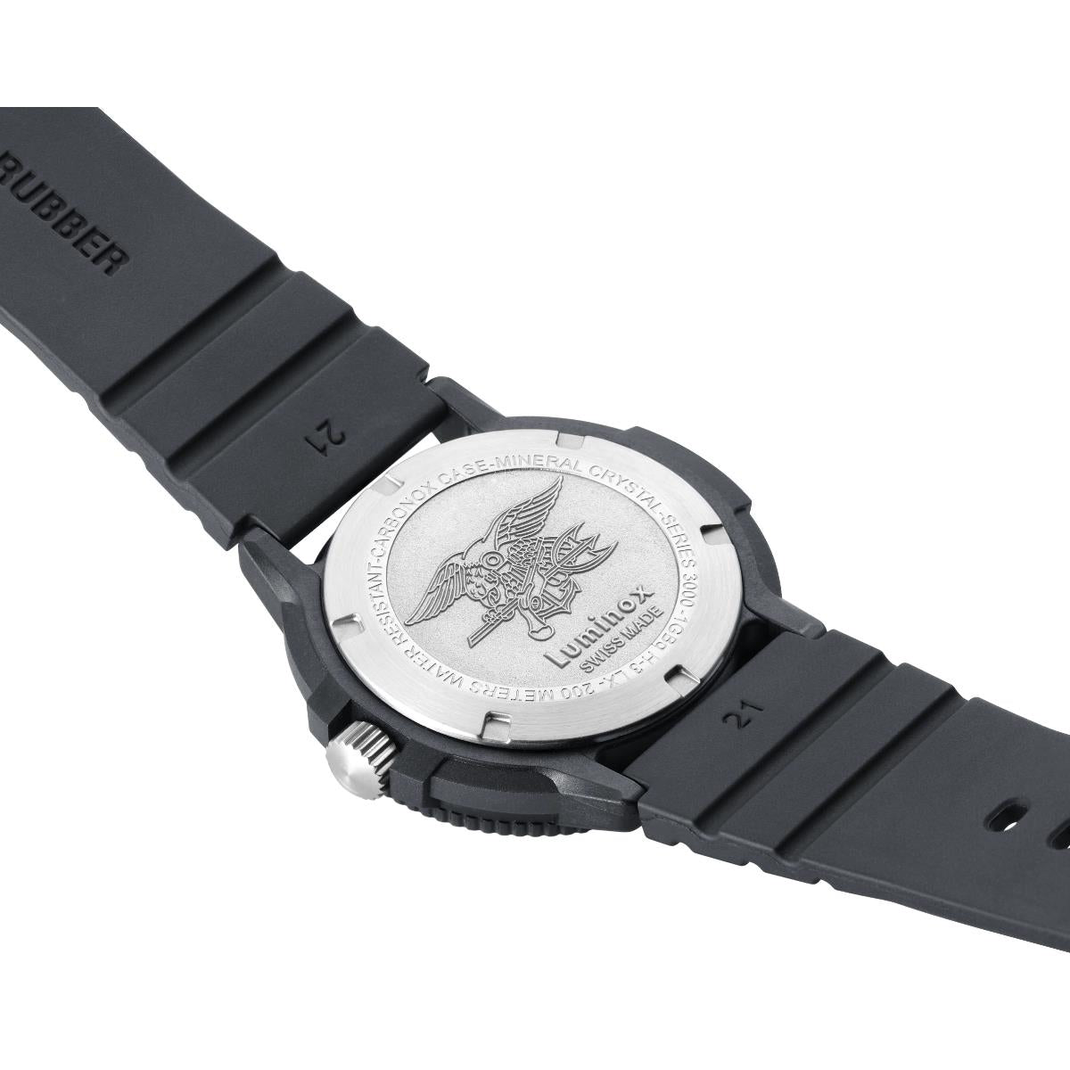 Luminox Original Navy Seal 3000 Series Black Dial Rubber Strap Men's Watch XS.3001.EVO.OR.S