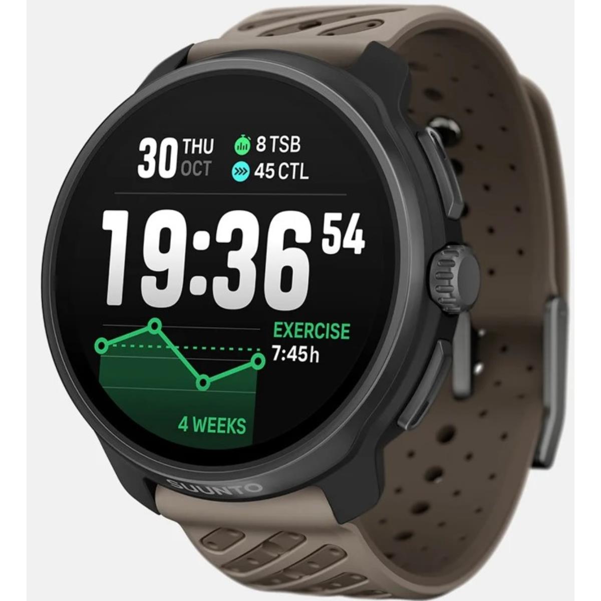 Suunto Race 2 Titanium Trail AMOLED Digital Silicone Strap Unisex Smart Watch SS051203000