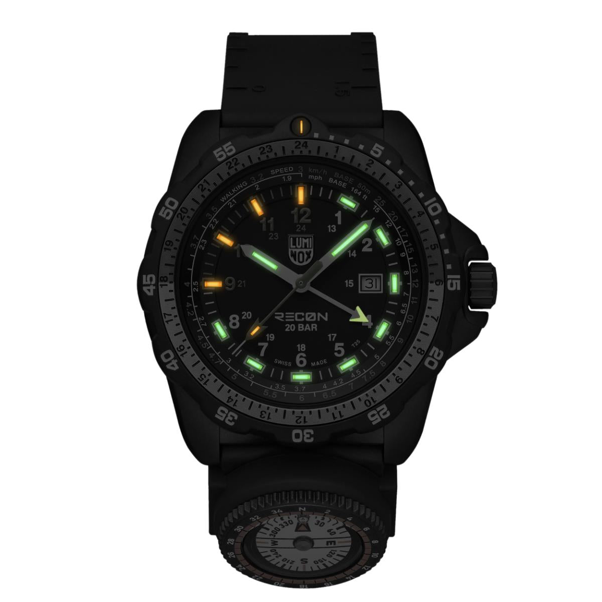 Luminox Recon Nav Spec Quartz Black Dial Rubber Strap Men's Watch XL.8837.SET