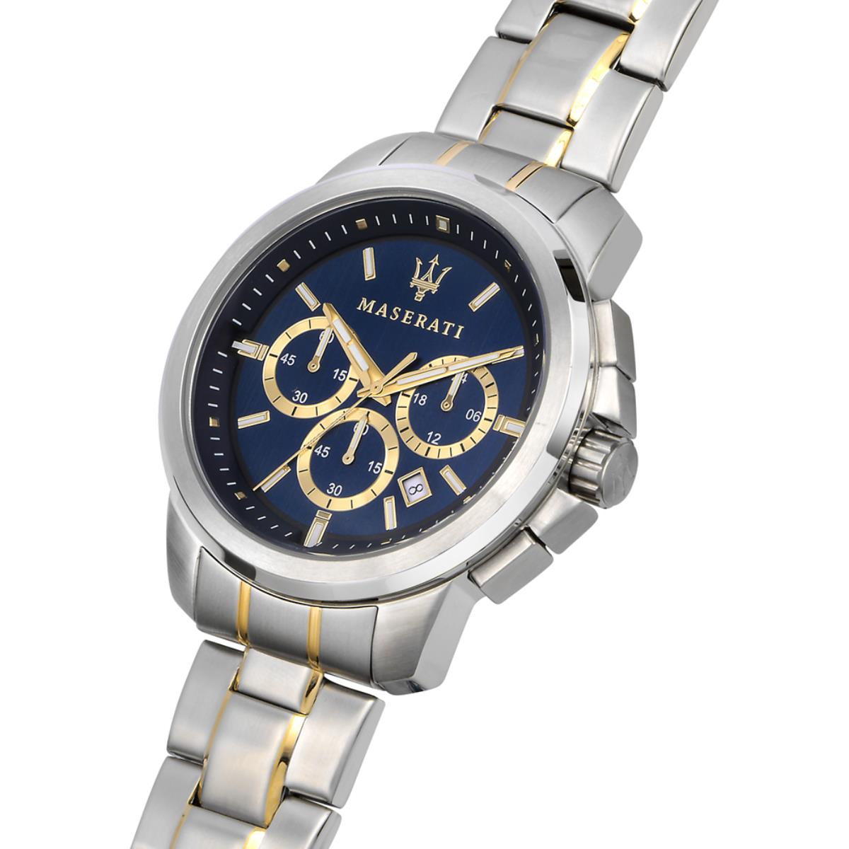 Maserati Successo Quartz Chronograph Blue Dial Steel Strap Men's Watch R8873621016