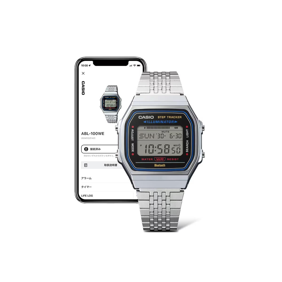 Casio Vintage Quartz Digital Steel Strap Watch ABL-100WE-1AEF