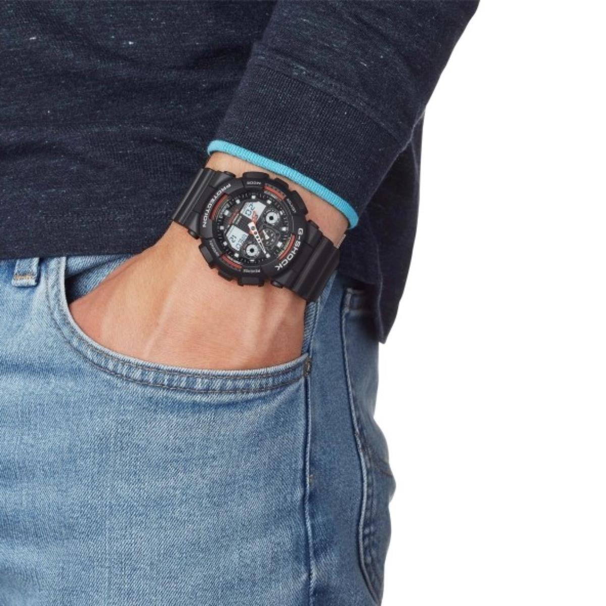 Casio G-Shock Digi-Analogue Black Dial Resin Strap Men's Watch GA-100-1A4ER