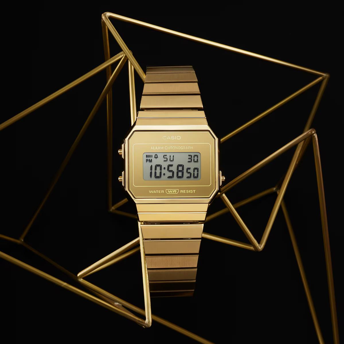 Casio Vintage Iconic Quartz Gold Digital Steel Strap Unisex Watch A700WEVG-9AEF