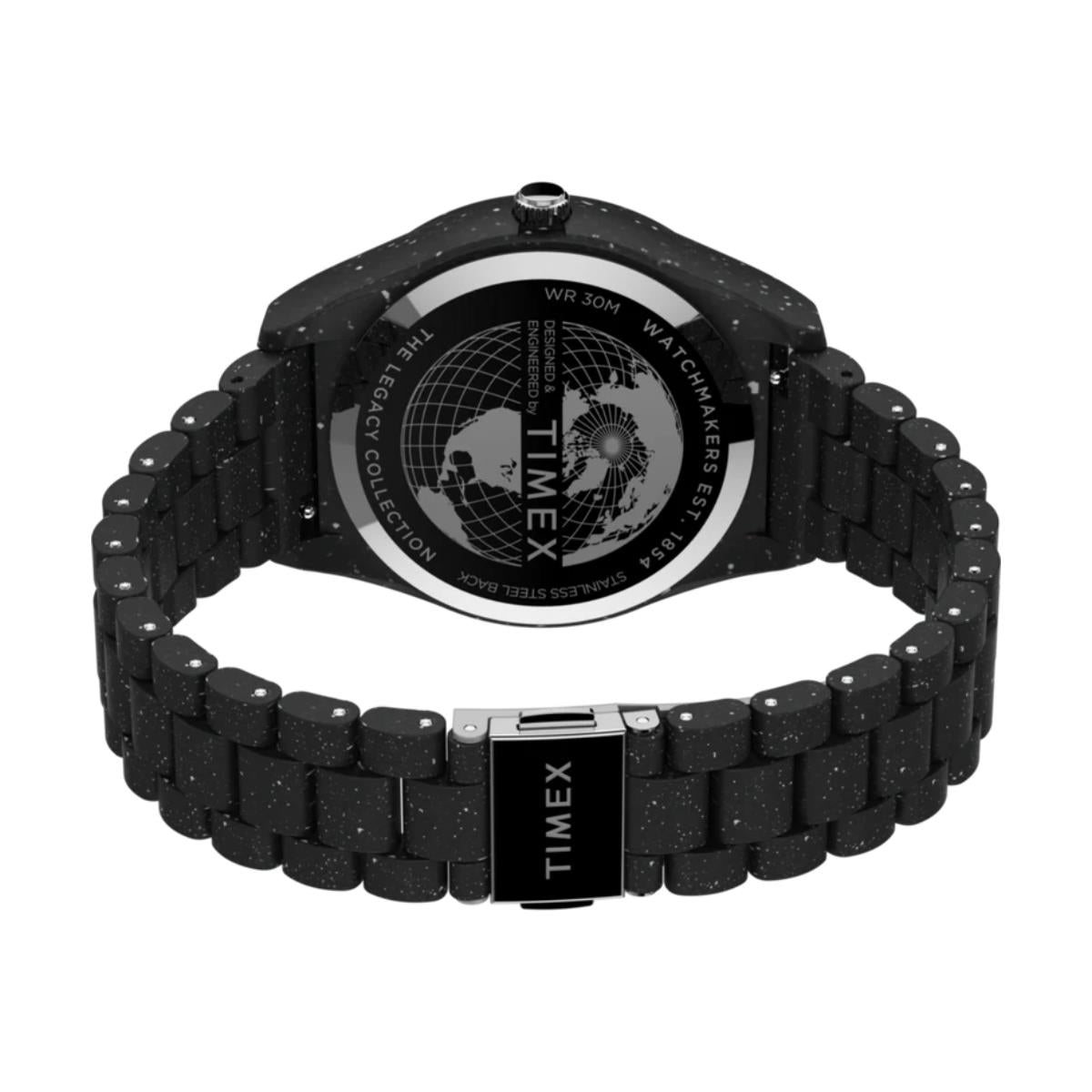 Timex Legacy Ocean Quartz Black Dial Recycled Plastic Strap Men's Watch TW2V77000