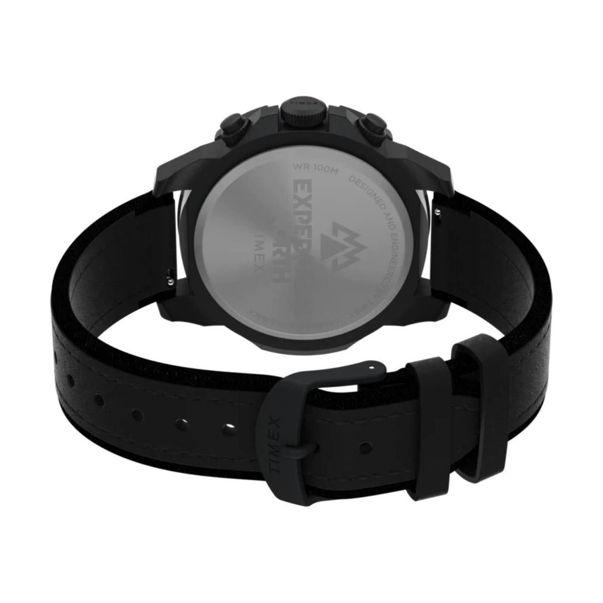 Timex Expedition Ridge Chronograph Black Dial Leather Strap Men's Watch TW2W16000
