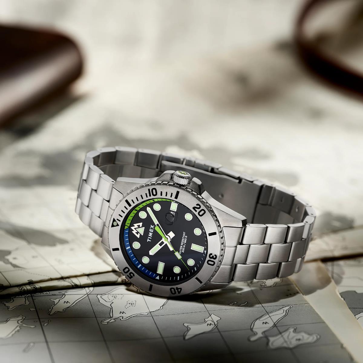 Timex Expedition North Anchorage Quartz Black Dial Steel Strap Men's Watch TW2W41900