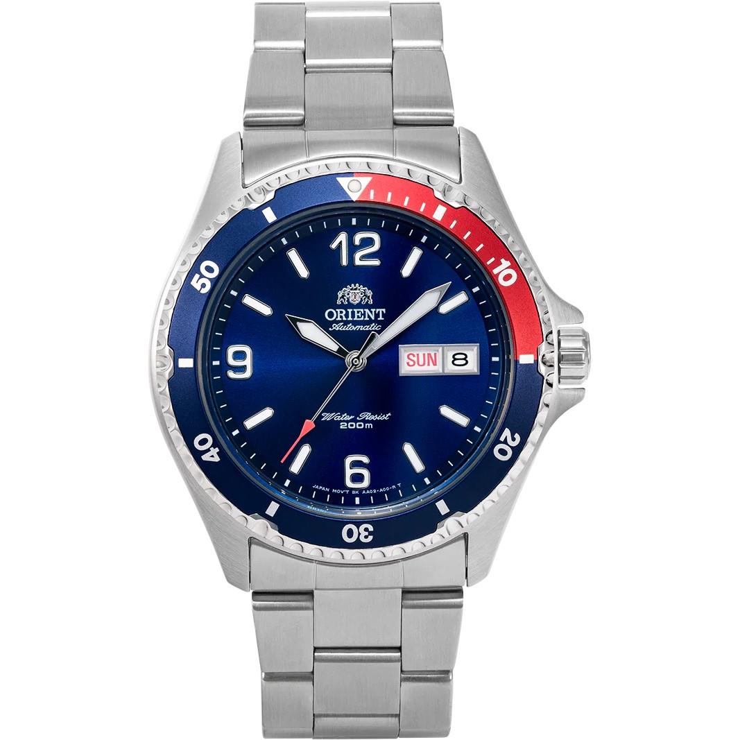 Orient Mako II Pepsi Automatic Blue Dial Steel Bracelet Men's Dive Watch FAA02009D9