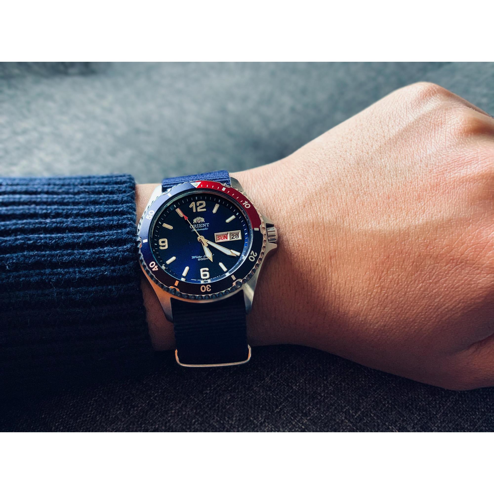 Orient Mako II Pepsi Automatic Blue Dial Steel Bracelet Men's Dive Watch FAA02009D9