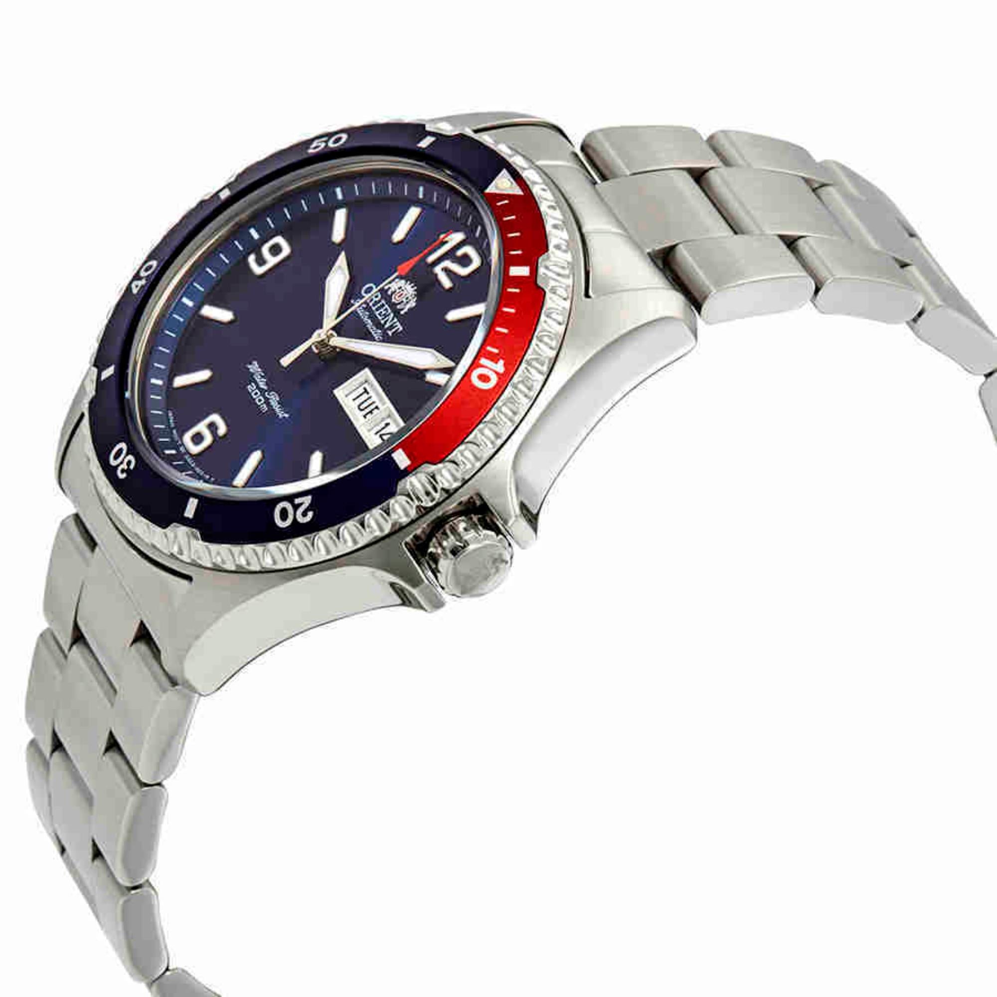 Orient Mako II Pepsi Automatic Blue Dial Steel Bracelet Men's Dive Watch FAA02009D9