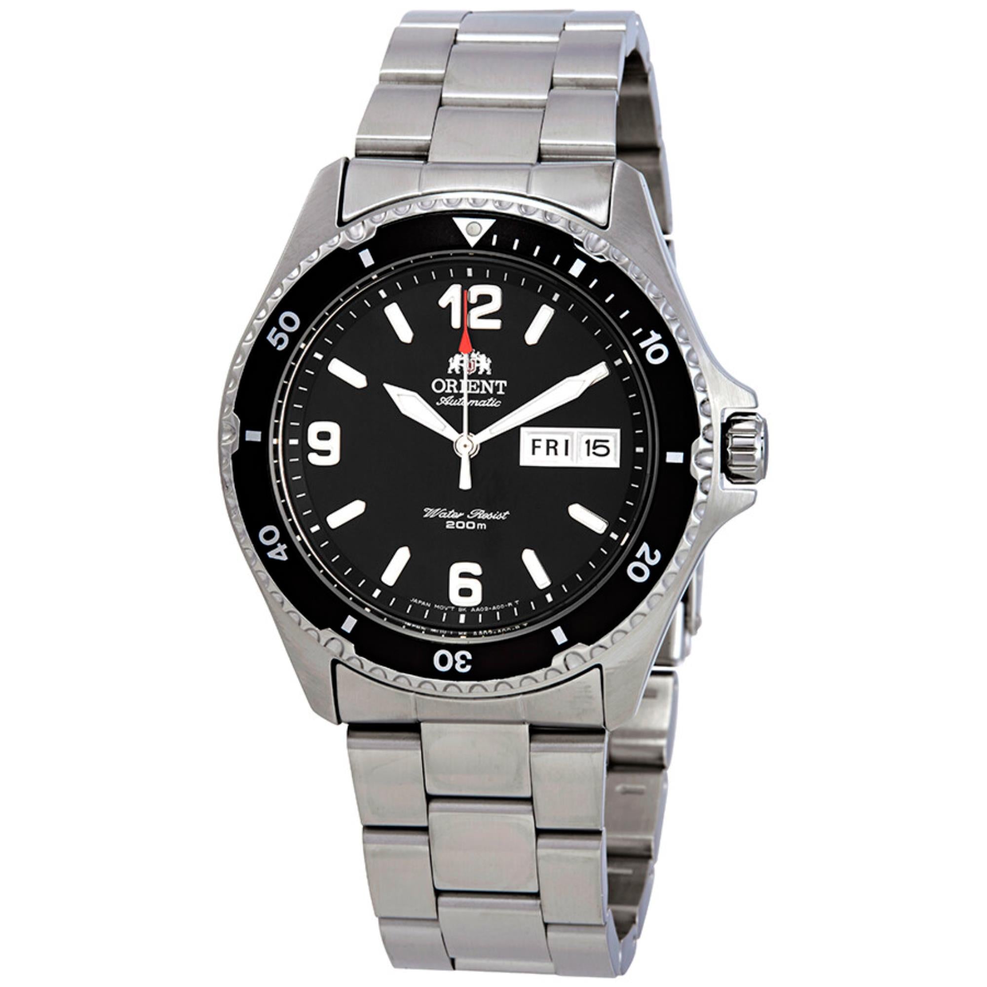 Orient Mako II Automatic Black Dial Steel Bracelet Men's Watch TAA02001B9