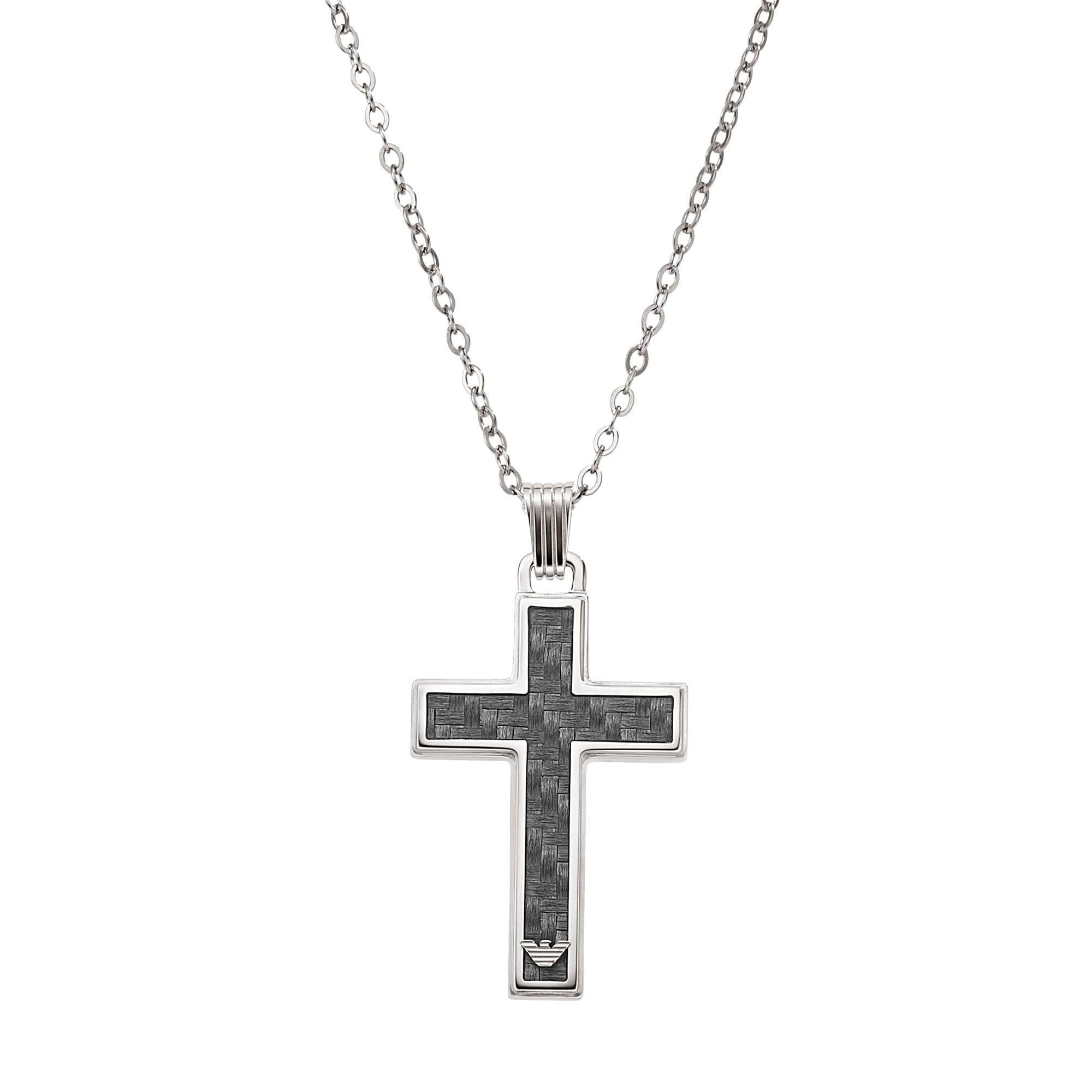 Emporio Armani Stainless Steel Cross Necklace Men’s EGS1705040