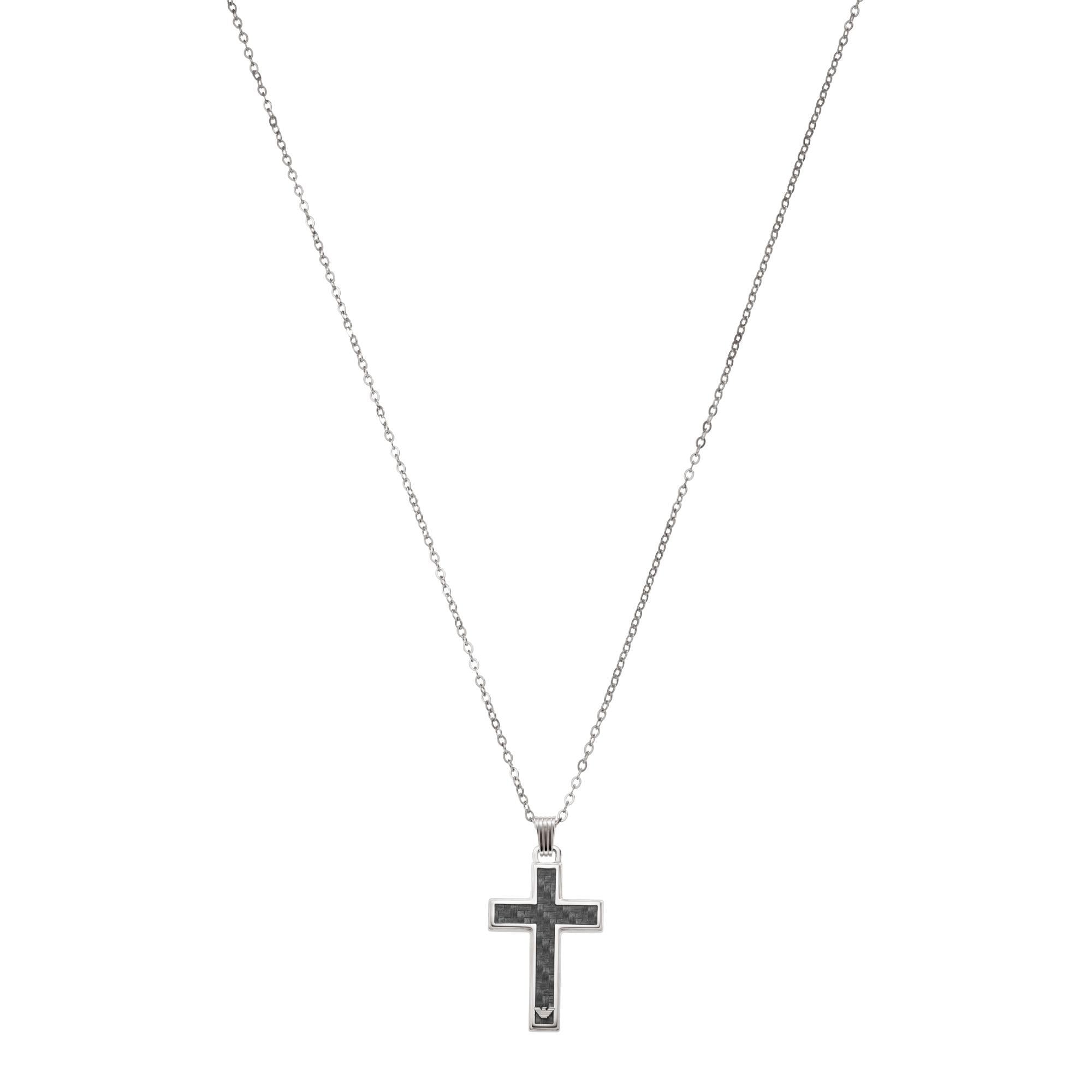 Emporio Armani Stainless Steel Cross Necklace Men’s EGS1705040