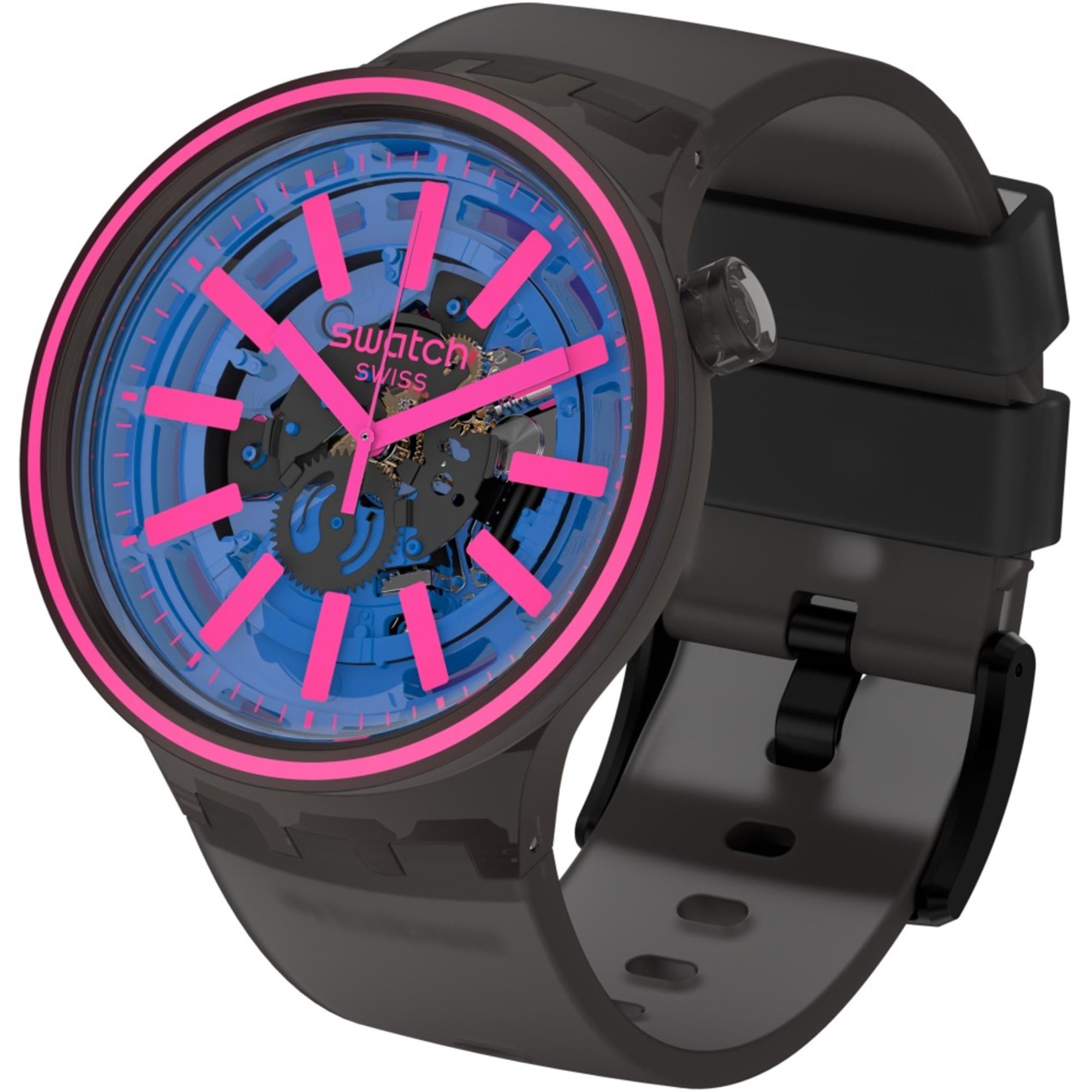 Swatch Big Bold Blue Taste Silicone Strap Watch SO27B111