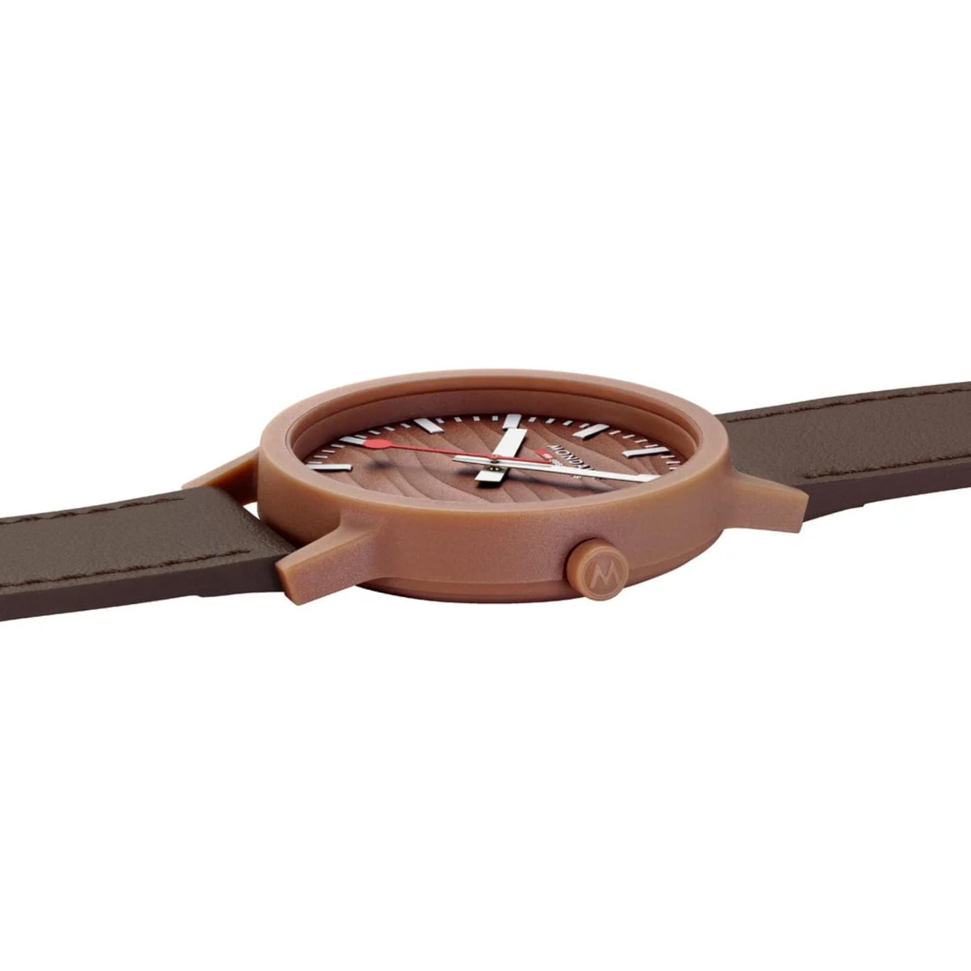 Mondaine Essence Mocha Limited Edition Brown Dial Vegan Grape Leather Unisex Watch MS1.41170.LTV