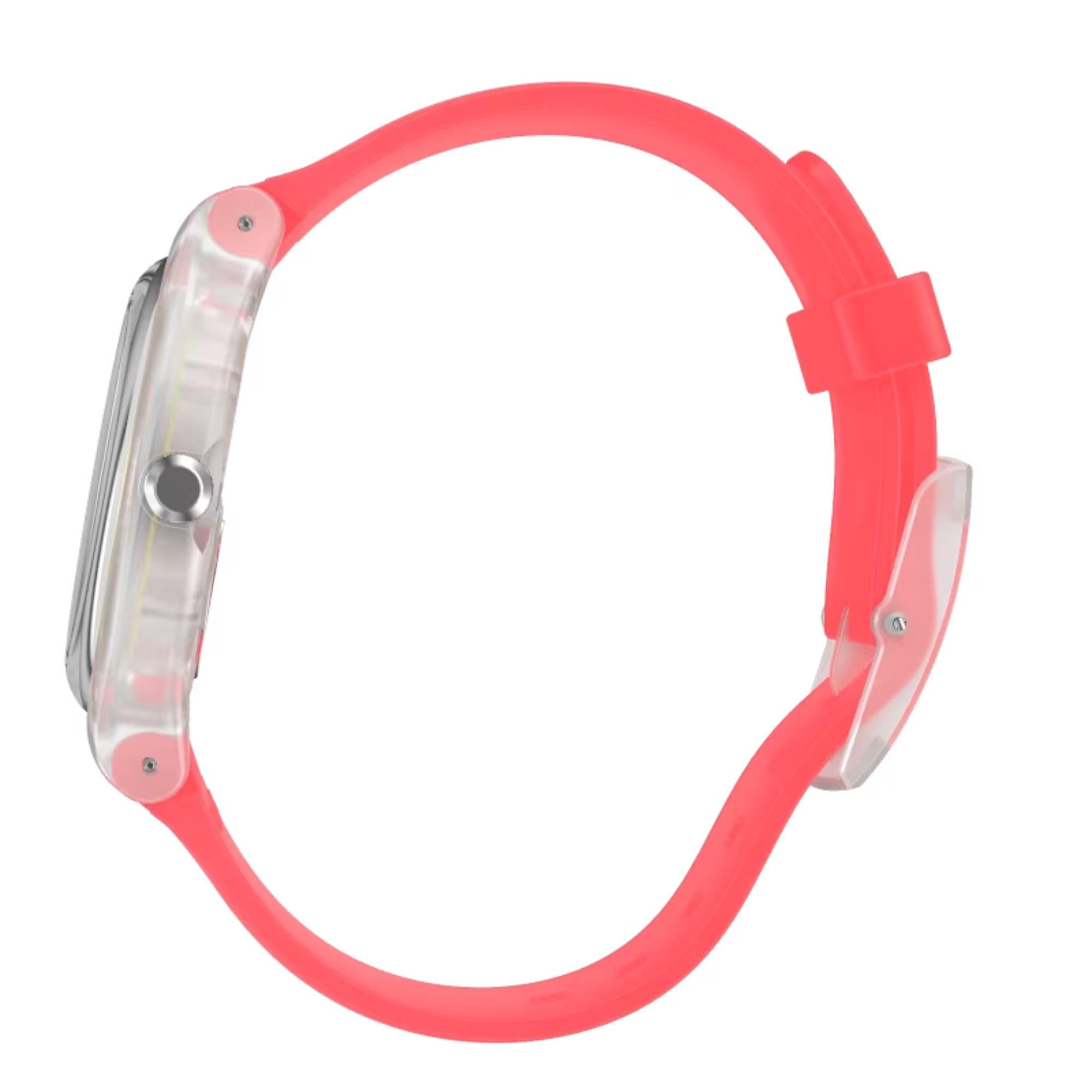 Swatch Originals Fragole Pay! Transparent Dial Silicone Strap Unisex Watch SVIK104-5300
