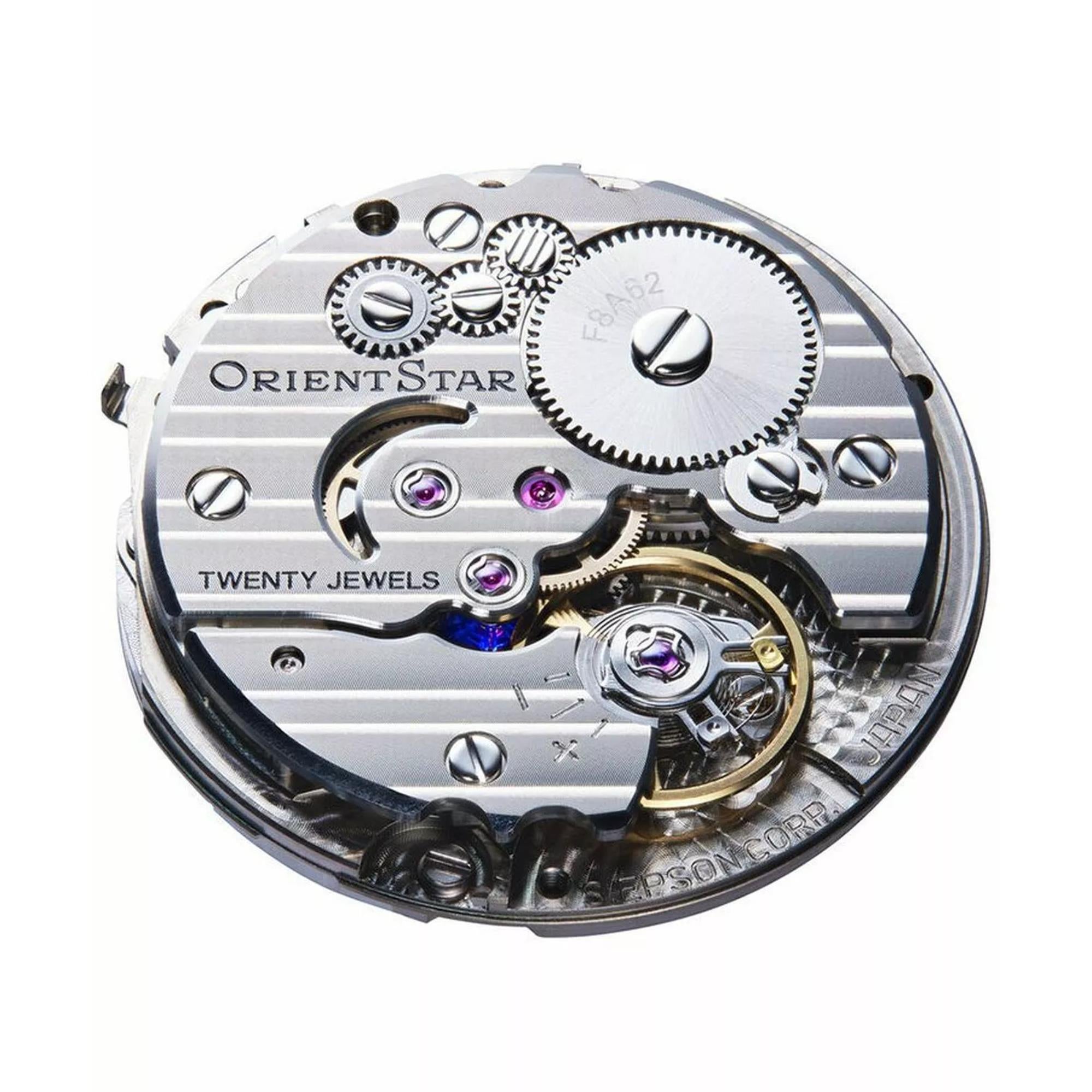 Orient Star Limited Edition M45 F8 Moon Phase Grey Dial Cordovan Strap Men's Dress Watch RE-BW0005N00B