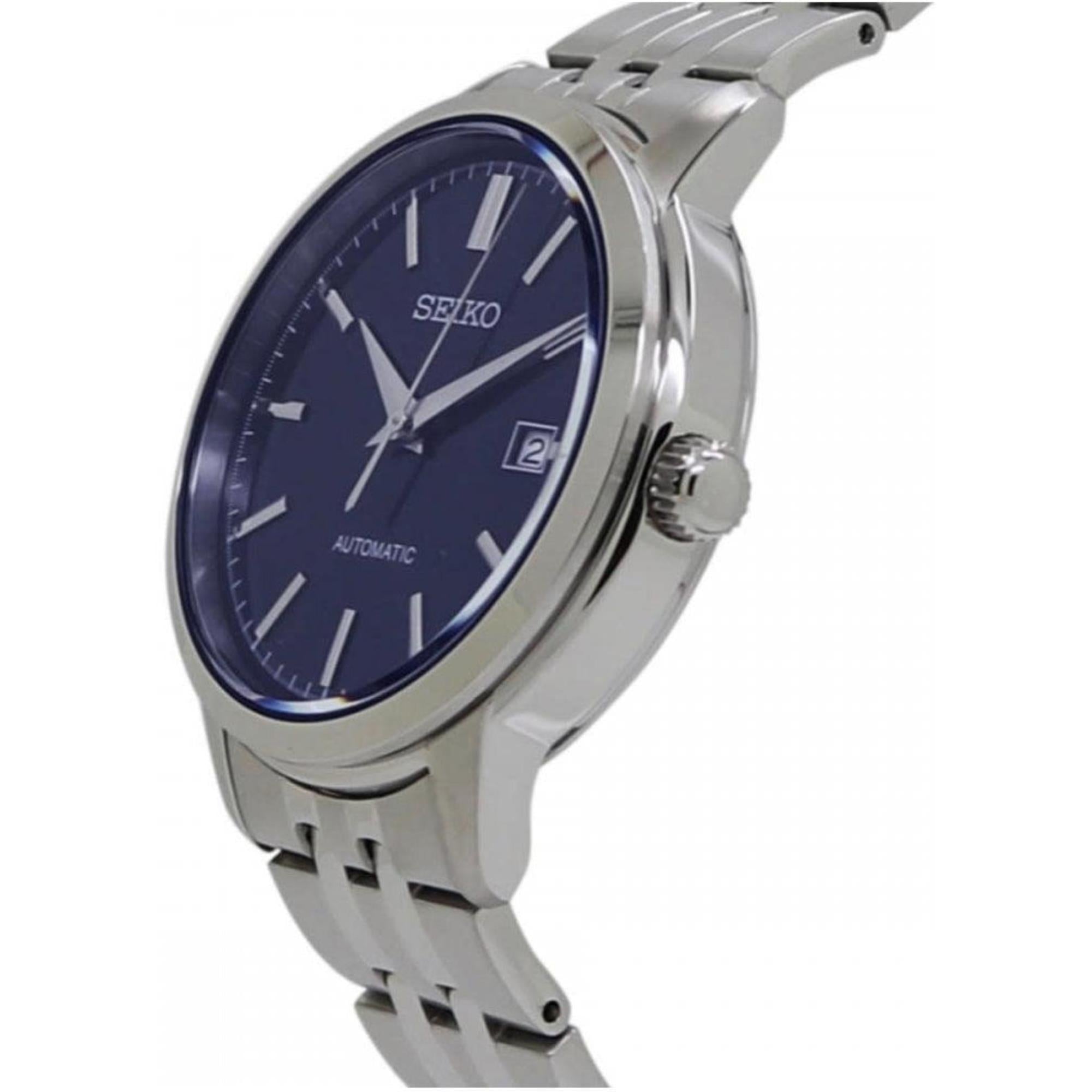 Seiko Essentials 41mm Blue Dial Steel Mens Automatic Watch SRPH87K1