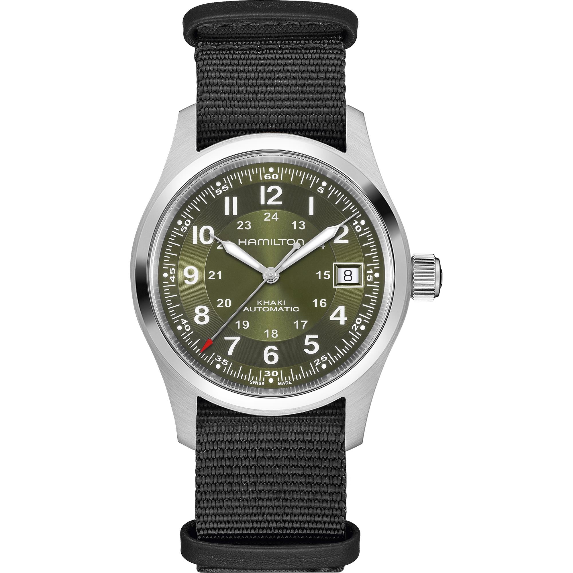 Hamilton Khaki Field Automatic Green Dial NATO Strap Unisex Watch H70455960