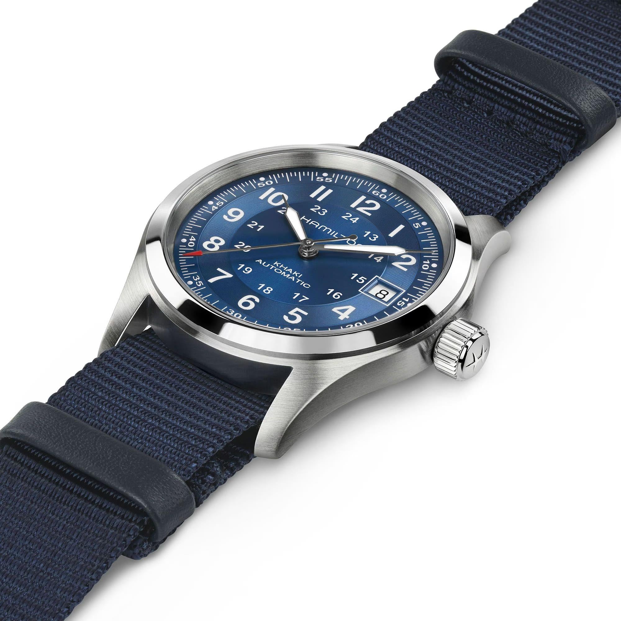 Hamilton H70455940 Khaki Field Blue Dial NATO Strap Watch