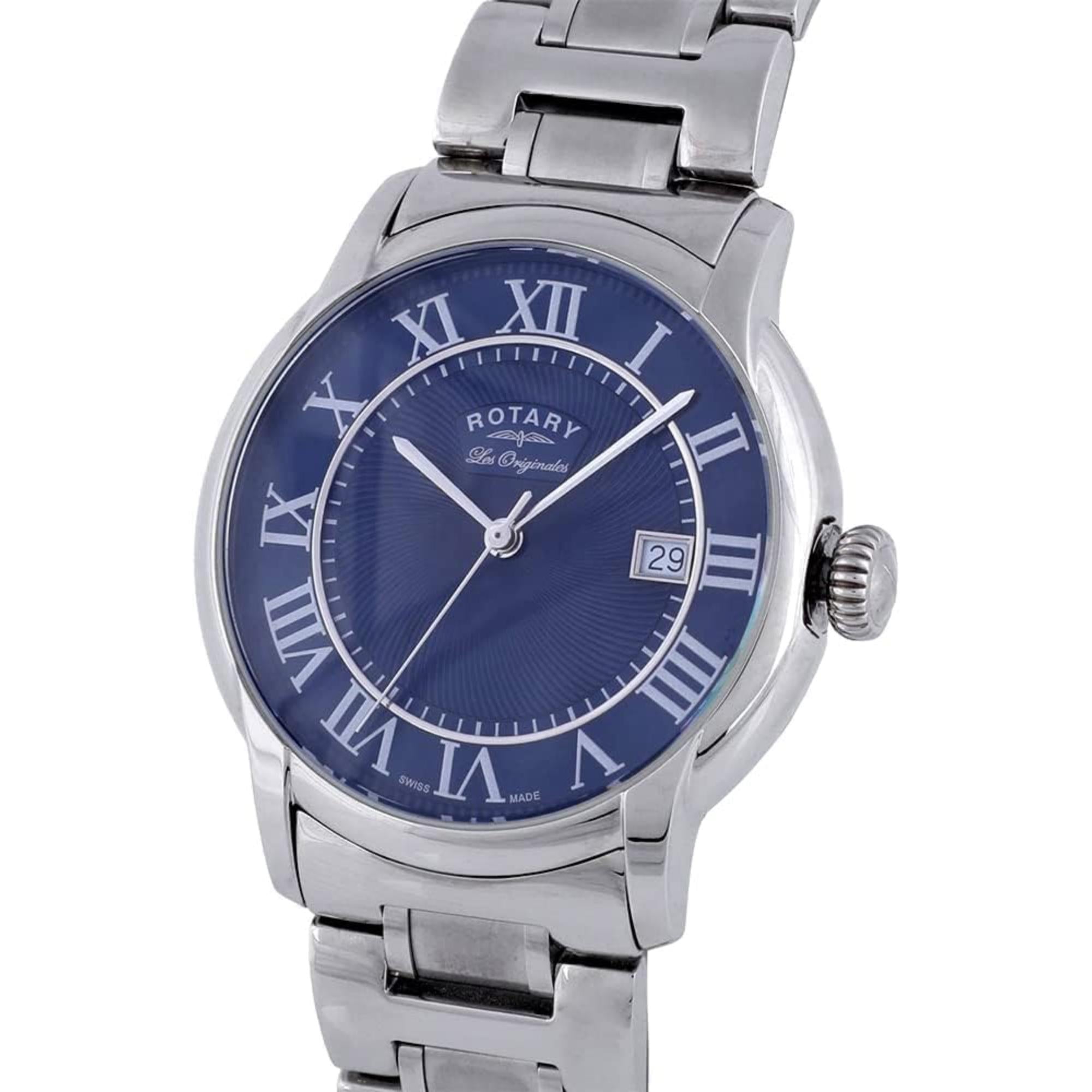 Rotary Les Originales Caviano Blue Dial Steel Strap Men's Watch GB90140/05