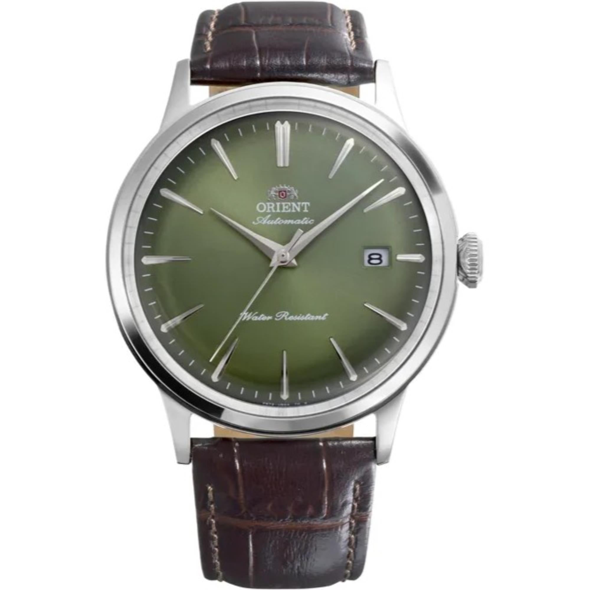 Orient Bambino Classic Vintage Style Green Dial Leather Strap Men's Dress Watch RA-AC0029E30B