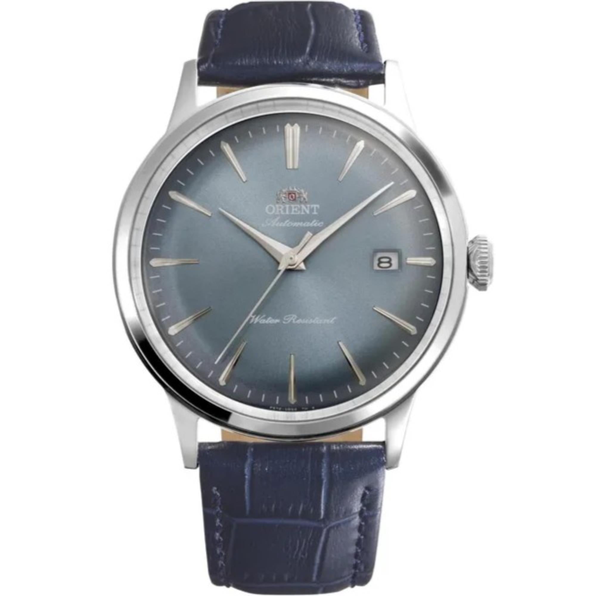Orient Bambino Classic Vintage Style Blue Dial Leather Strap Men's Dress Watch RA-AC0030L30B