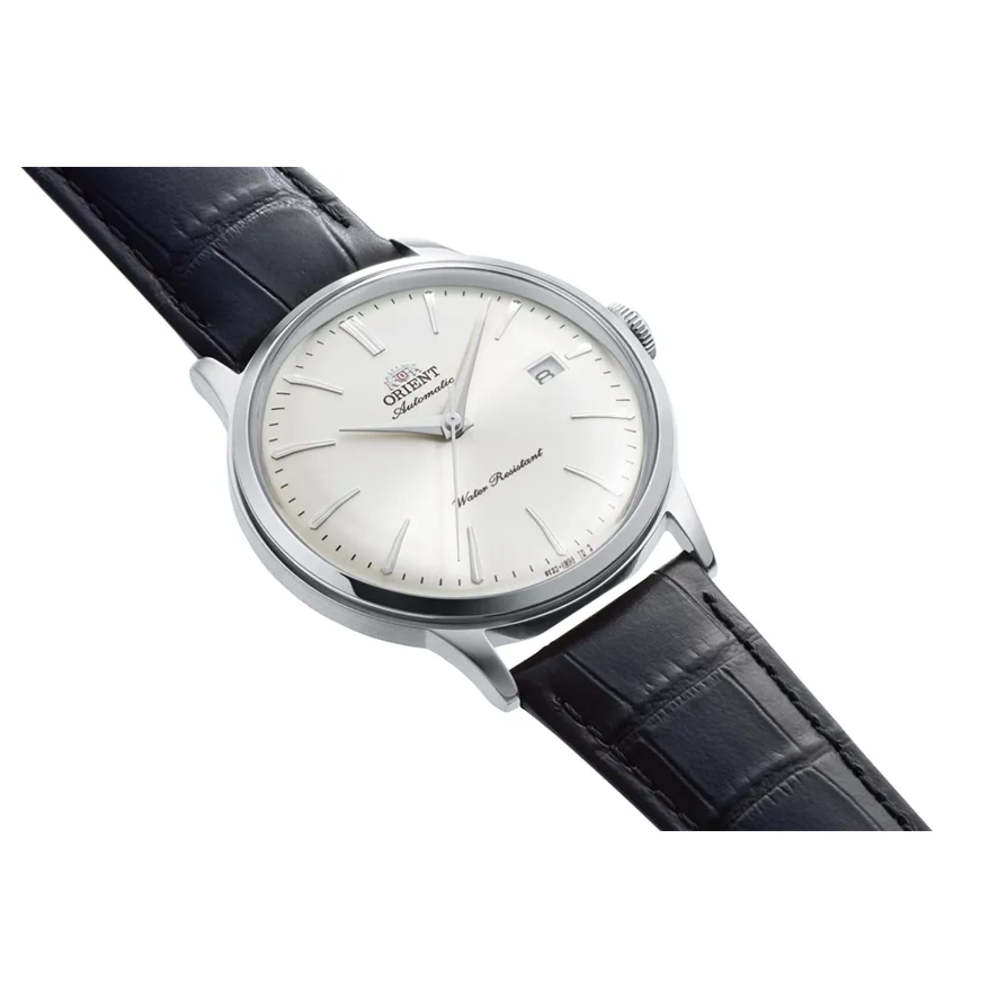 Orient Bambino Classic Vintage Style White Dial Leather Strap Men's Dress Watch RA-AC0031S30B