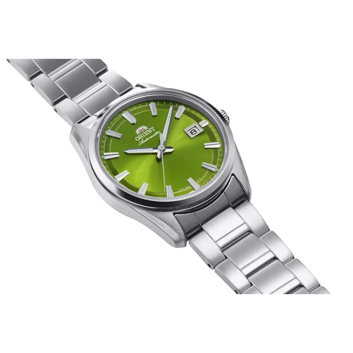 Orient Stretto Date Seasonal Limited Release Green Dial Steel Strap Unisex Watch RA-AC0R05E30B