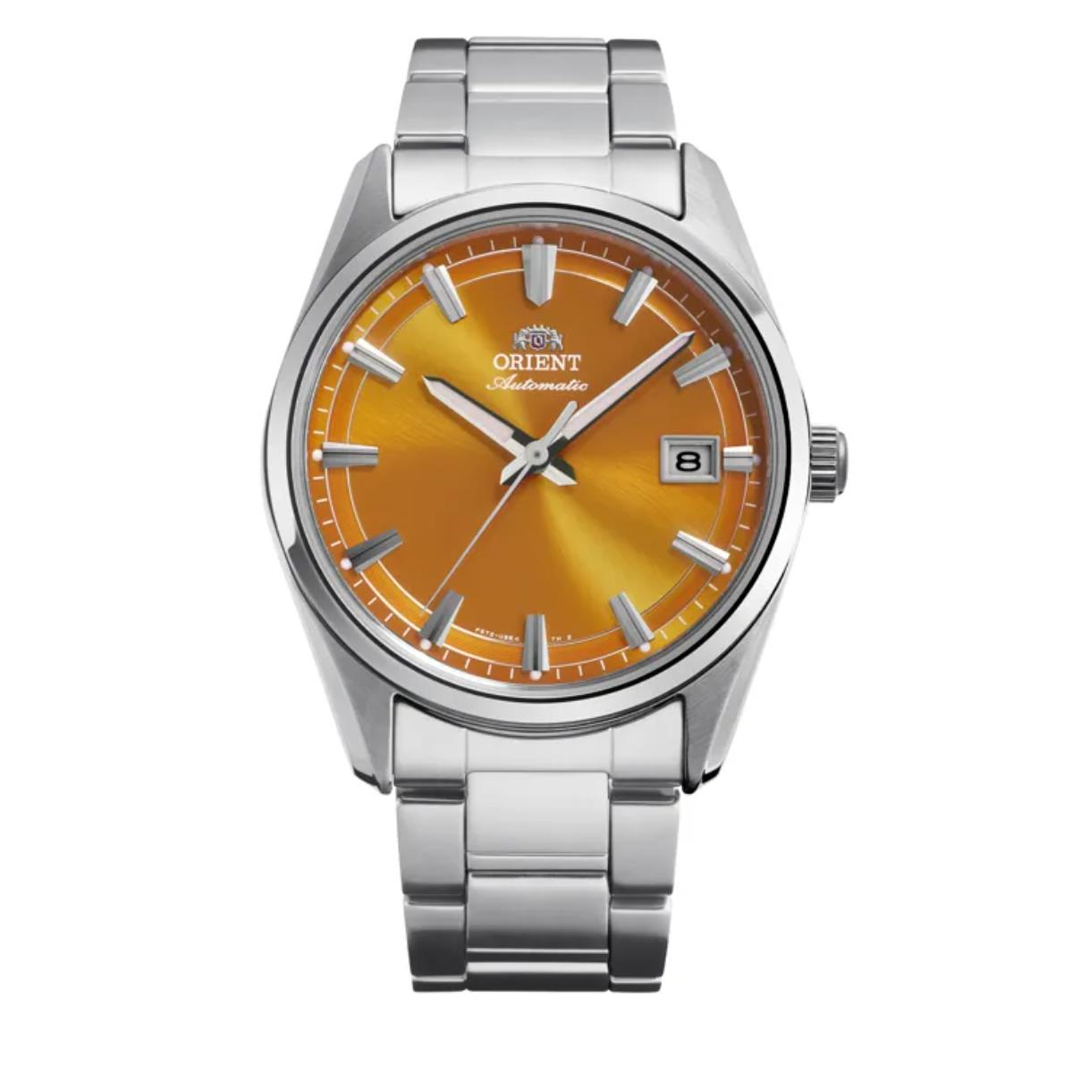 Orient Stretto Date Seasonal Limited Release Orange Dial Steel Strap Unisex Watch RA-AC0R08Y30B