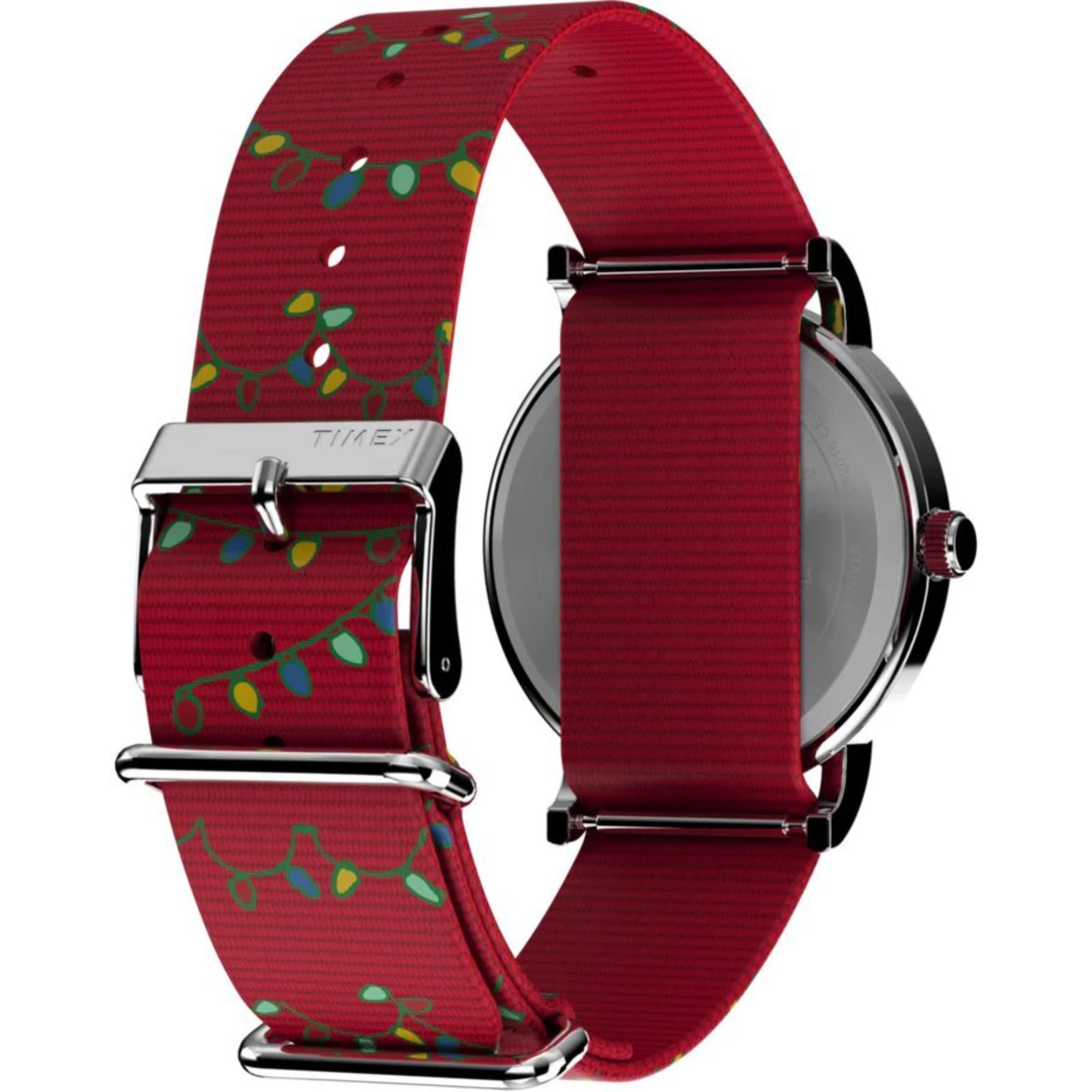 TEST Timex x Peanuts Weekender Holiday Quartz White Dial Fabric Strap Unisex Watch TW2W808006B