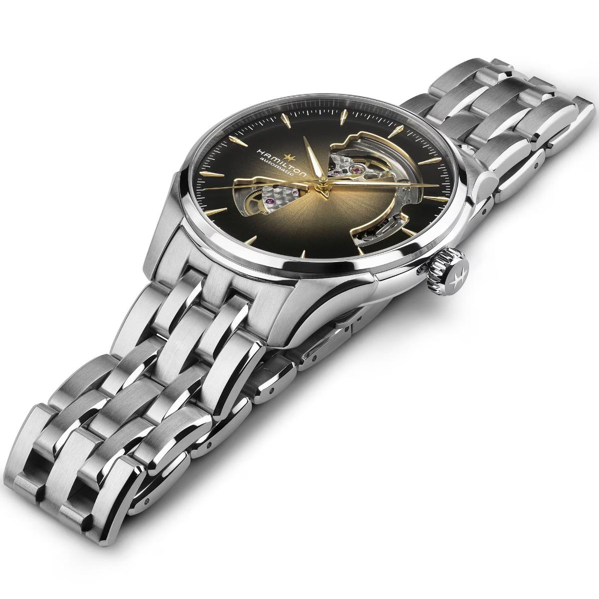 Hamilton Jazzmaster H32675101 polished 40mm stainless steel case side profile
