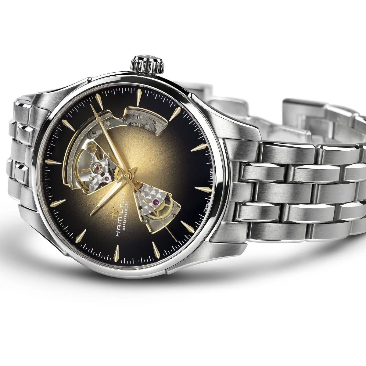 Hamilton H32675101 black dial with open-heart aperture