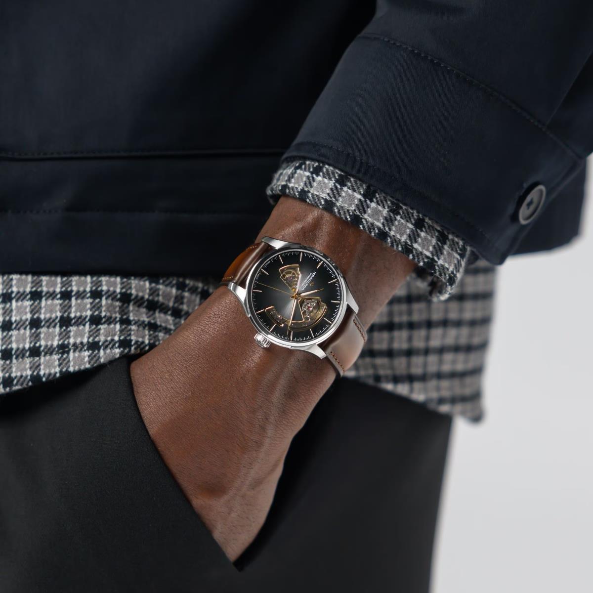 Hamilton Jazzmaster Open Heart H32675501 40mm automatic dress watch on wrist