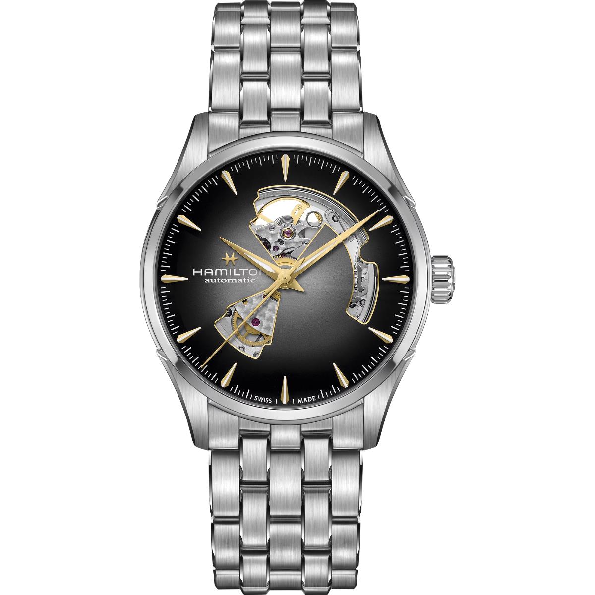 Hamilton Jazzmaster Open Heart Auto Black Dial Steel Strap Men's Dress Watch H32705180