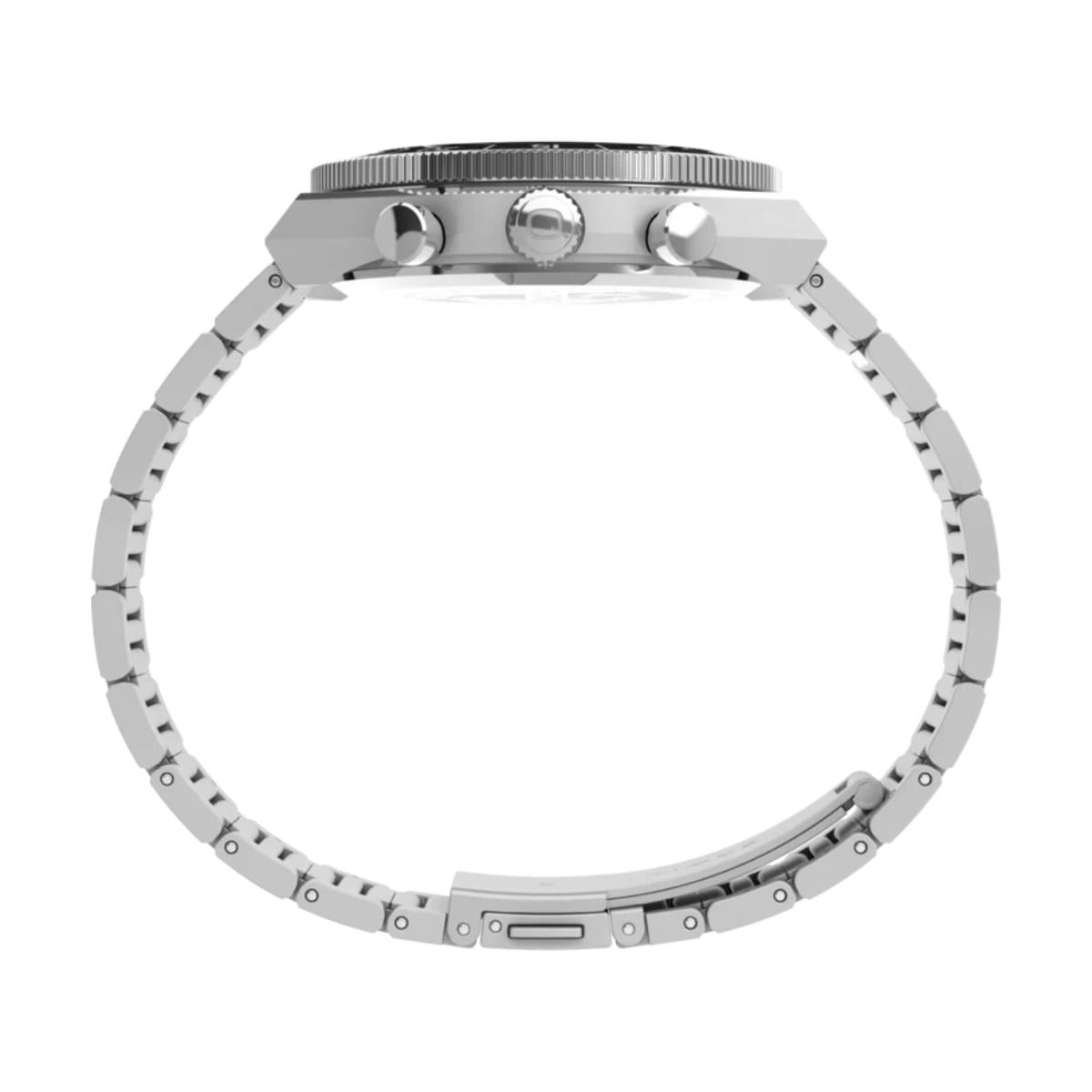 Timex Q Continental Chronograph White Dial Steel Strap Men's Watch TW2Y55800