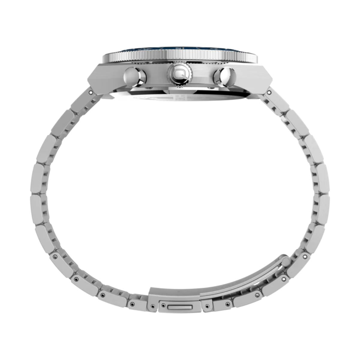 Timex Q Continental Chronograph Blue Dial Steel Strap Men's Watch TW2Y55900