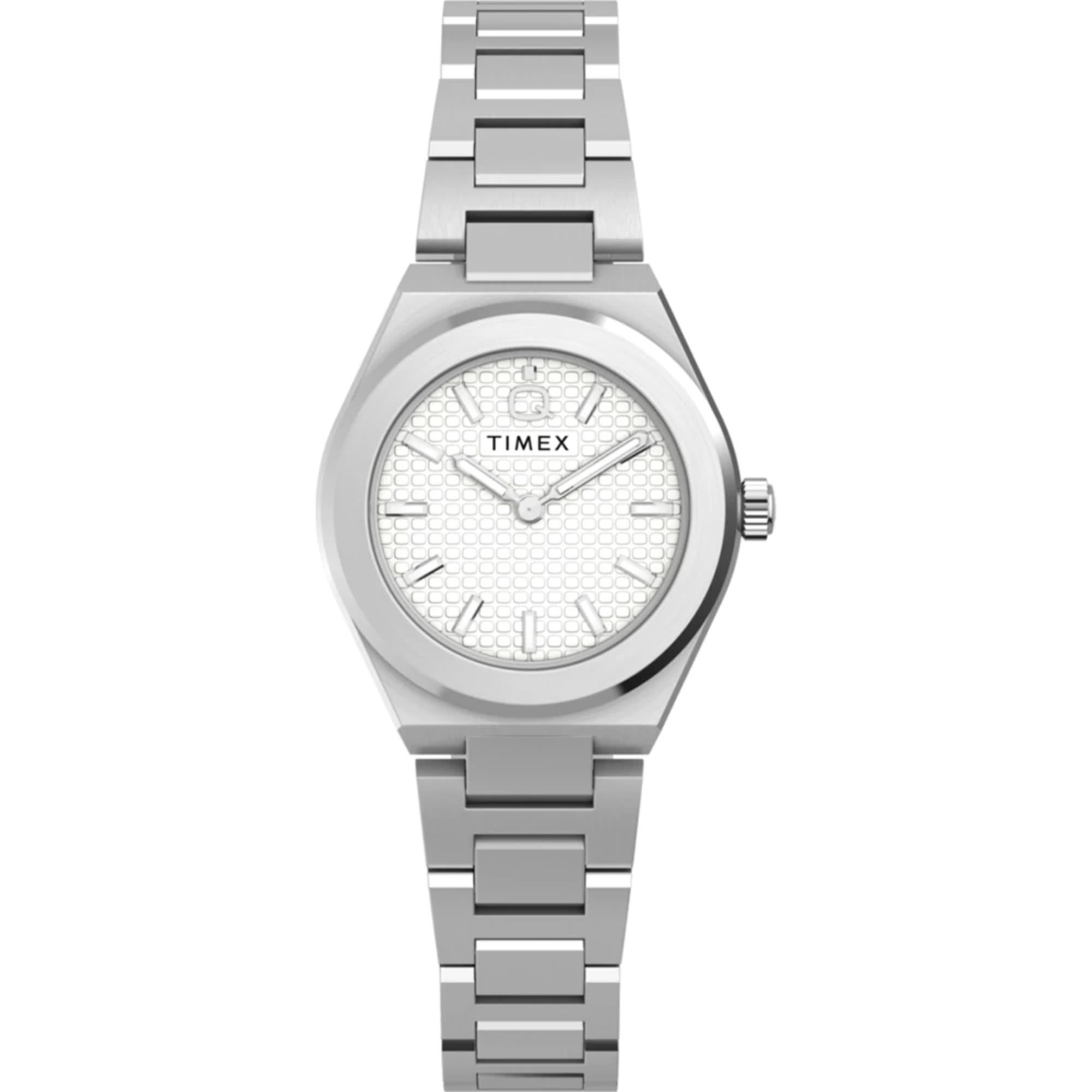 Timex Q Continental Mini Quartz Silver Dial Steel Strap Women's Watch TW2Y68500