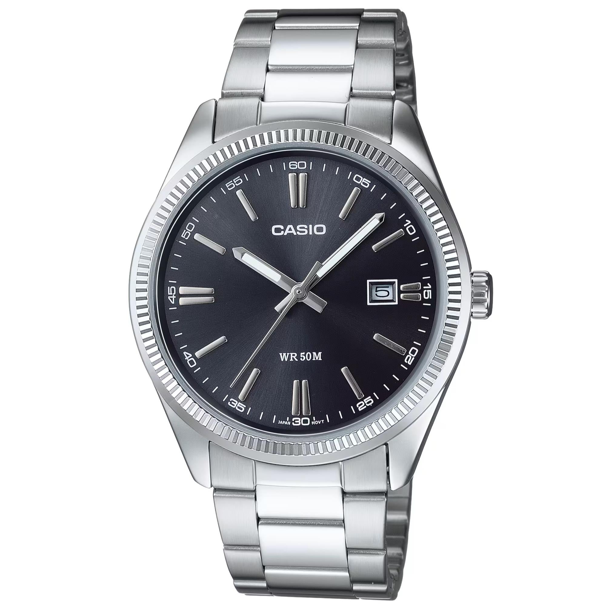 Casio Collection MTP Series Analogue Quartz Black Dial Steel Strap Men's Watch MTP-1302PD-1A1VEF