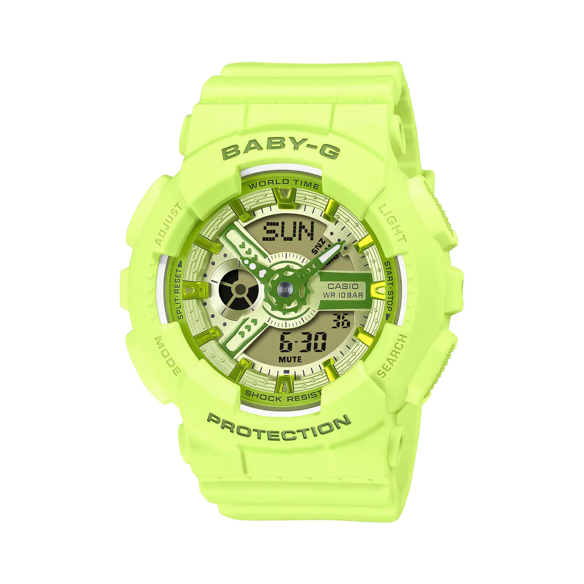 Casio Baby-G Green Digi-Analogue Resin Strap Women's Watch BA-110YK-3AER