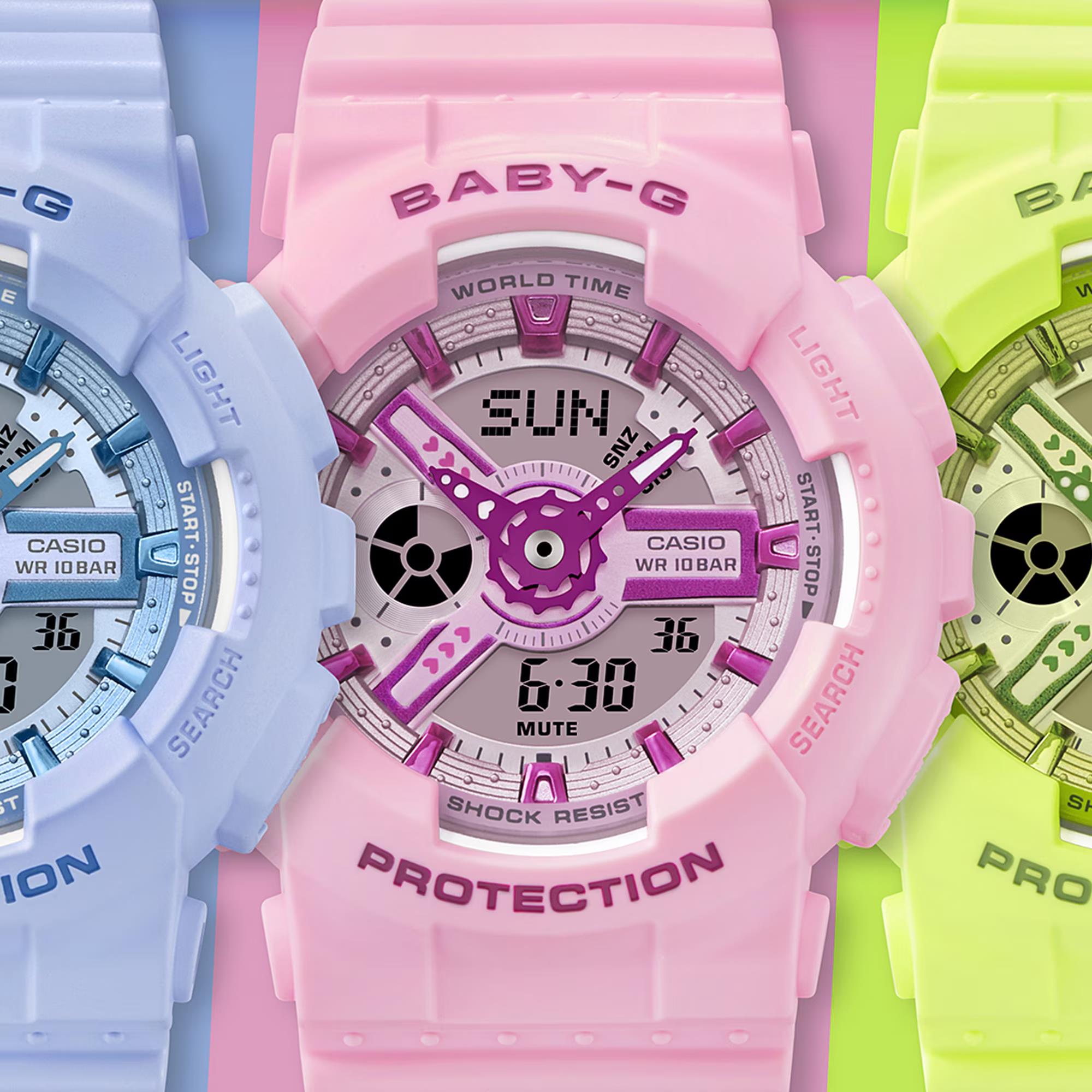Casio Baby-G Green Digi-Analogue Resin Strap Women's Watch BA-110YK-3AER