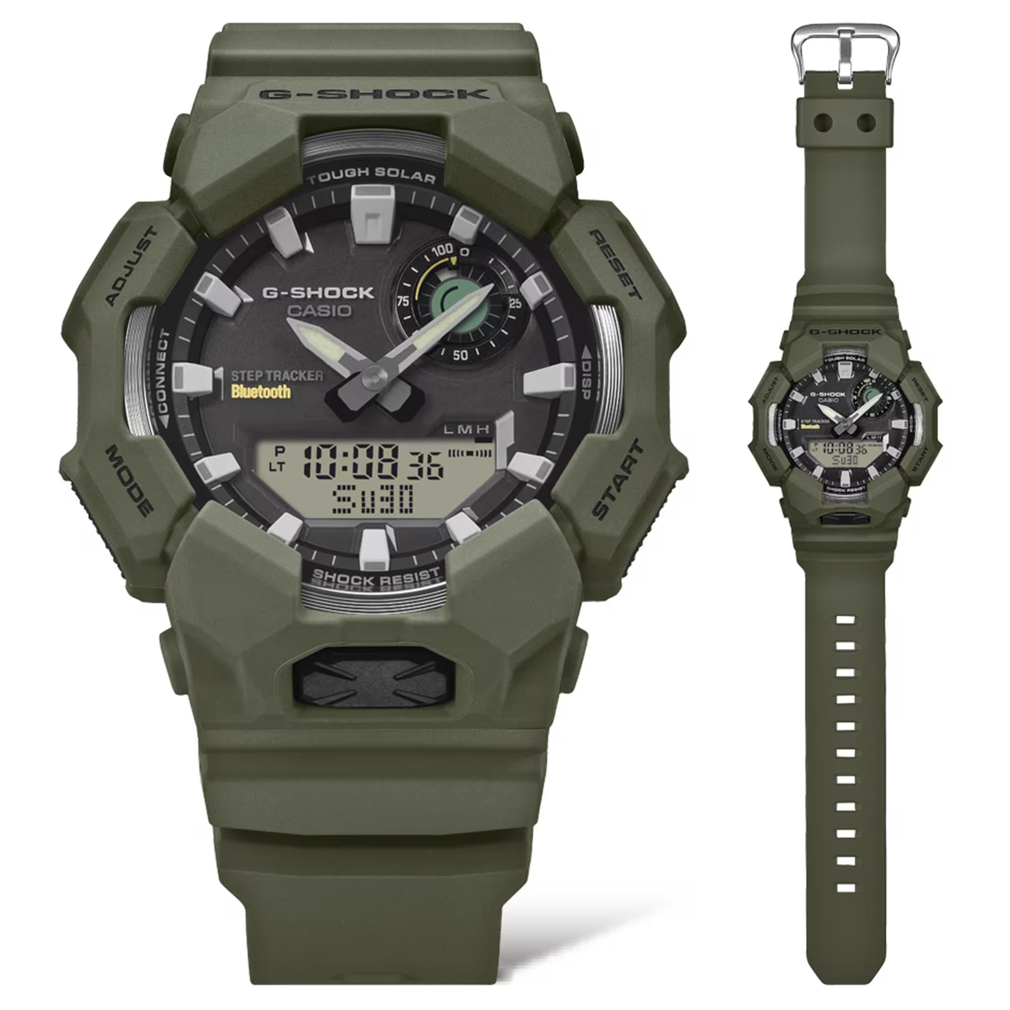 Casio G-Shock Solar Bluetooth Green Digi-Analogue Resin Strap Men's Watch GA-B010-3AER